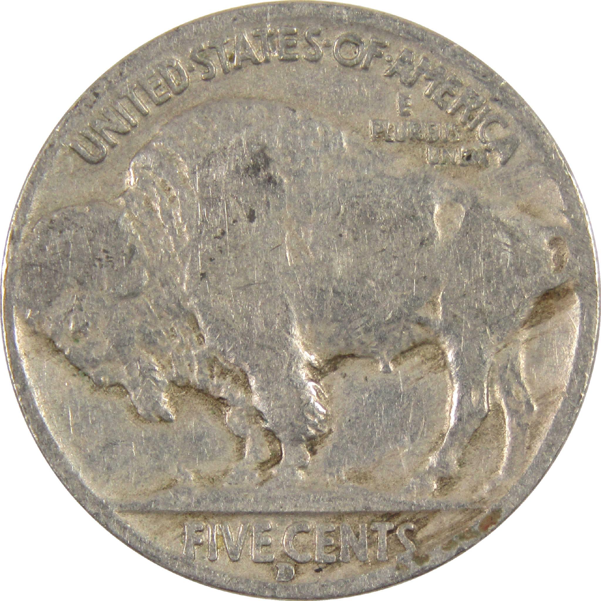 1935 D Indian Head Buffalo Nickel G Good 5c Coin