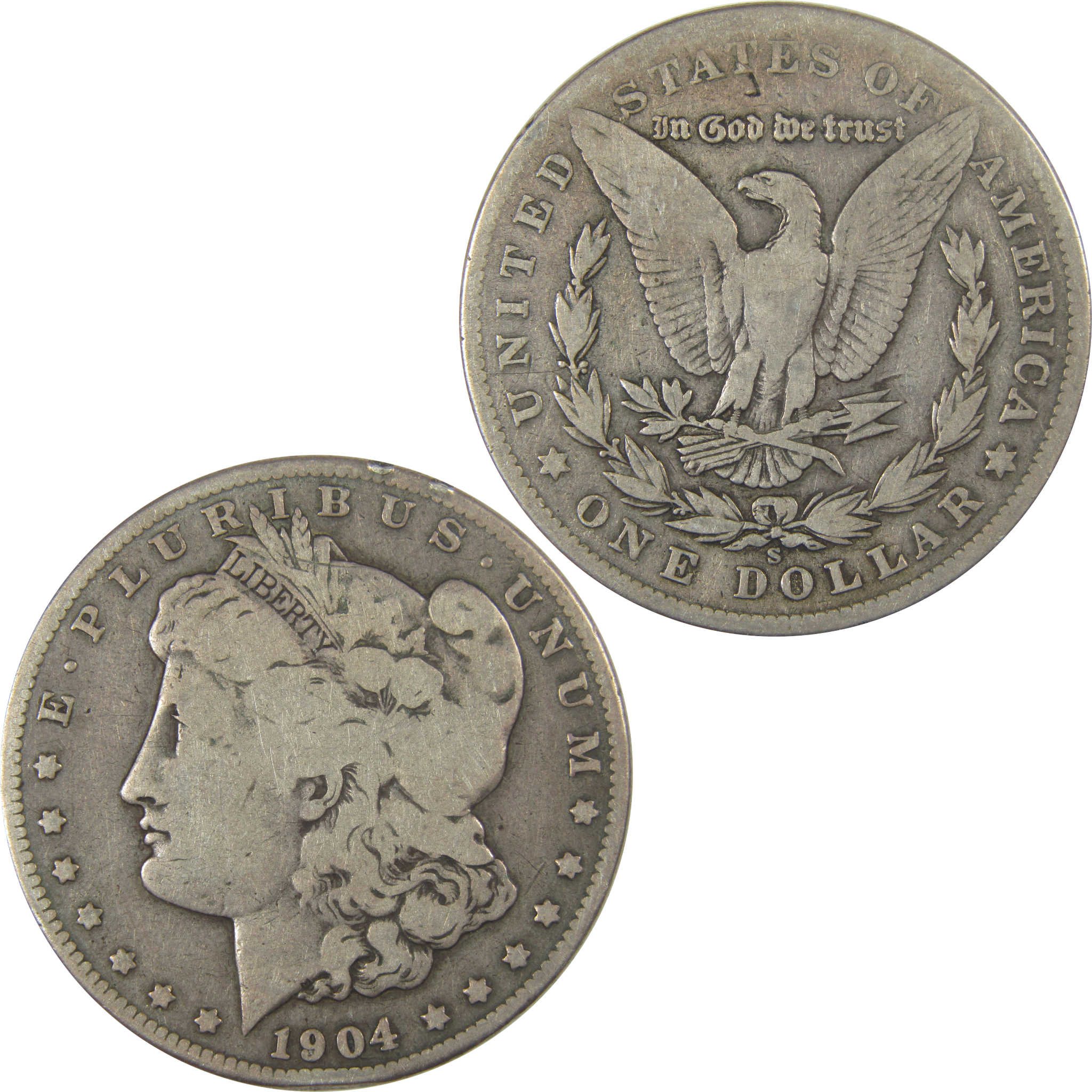 1904 S Morgan Dollar VG Very Good Details Silver $1 Coin SKU:CPC1076 - Morgan coin - Morgan silver dollar - Morgan silver dollar for sale - Profile Coins & Collectibles