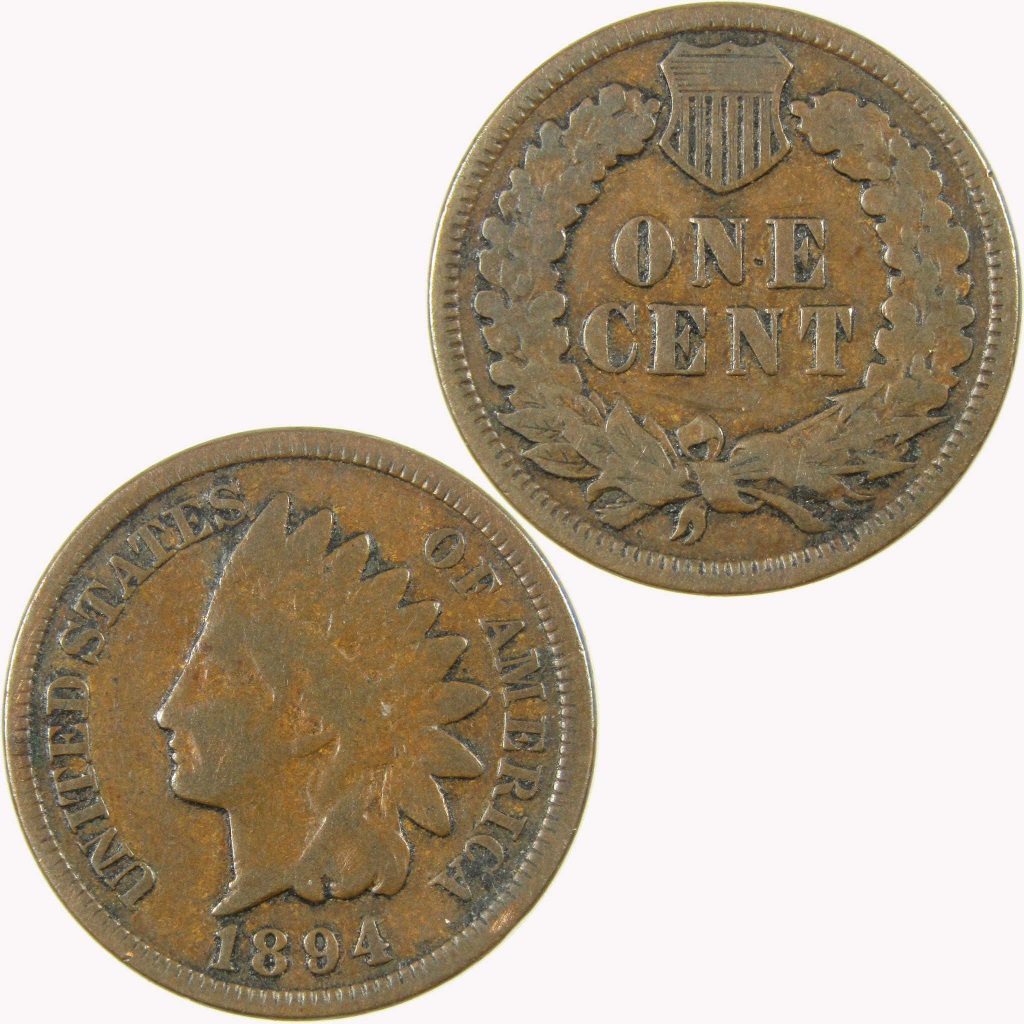 1894 Indian Head Cent G Good Penny Collectible SKU:I26602