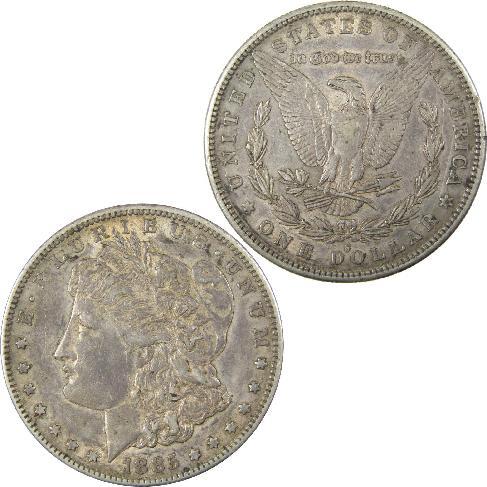 1885 S Morgan Silver Dollar XF EF Extremely Fine $1 Coin SKU:CP1387 - Morgan coin - Morgan silver dollar - Morgan silver dollar for sale - Profile Coins & Collectibles