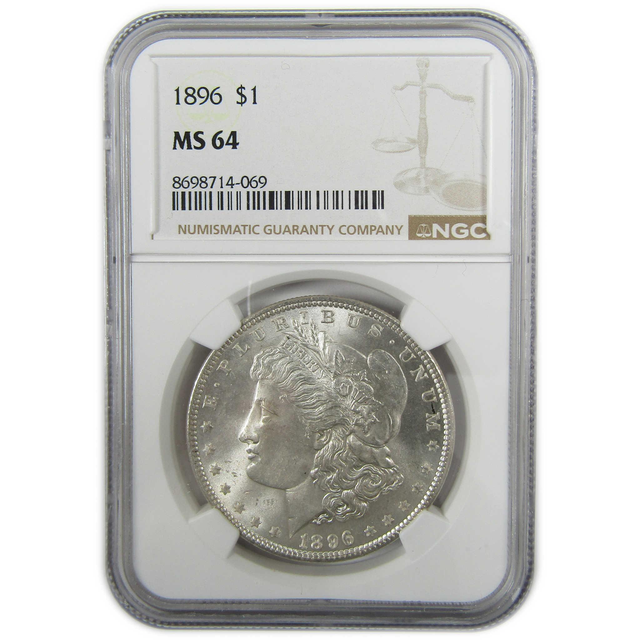 1896 Morgan Silver Dollar MS 64 NGC Uncirculated $1 Coin SKU:I27908 - Morgan coin - Morgan silver dollar - Morgan silver dollar for sale - Profile Coins & Collectibles