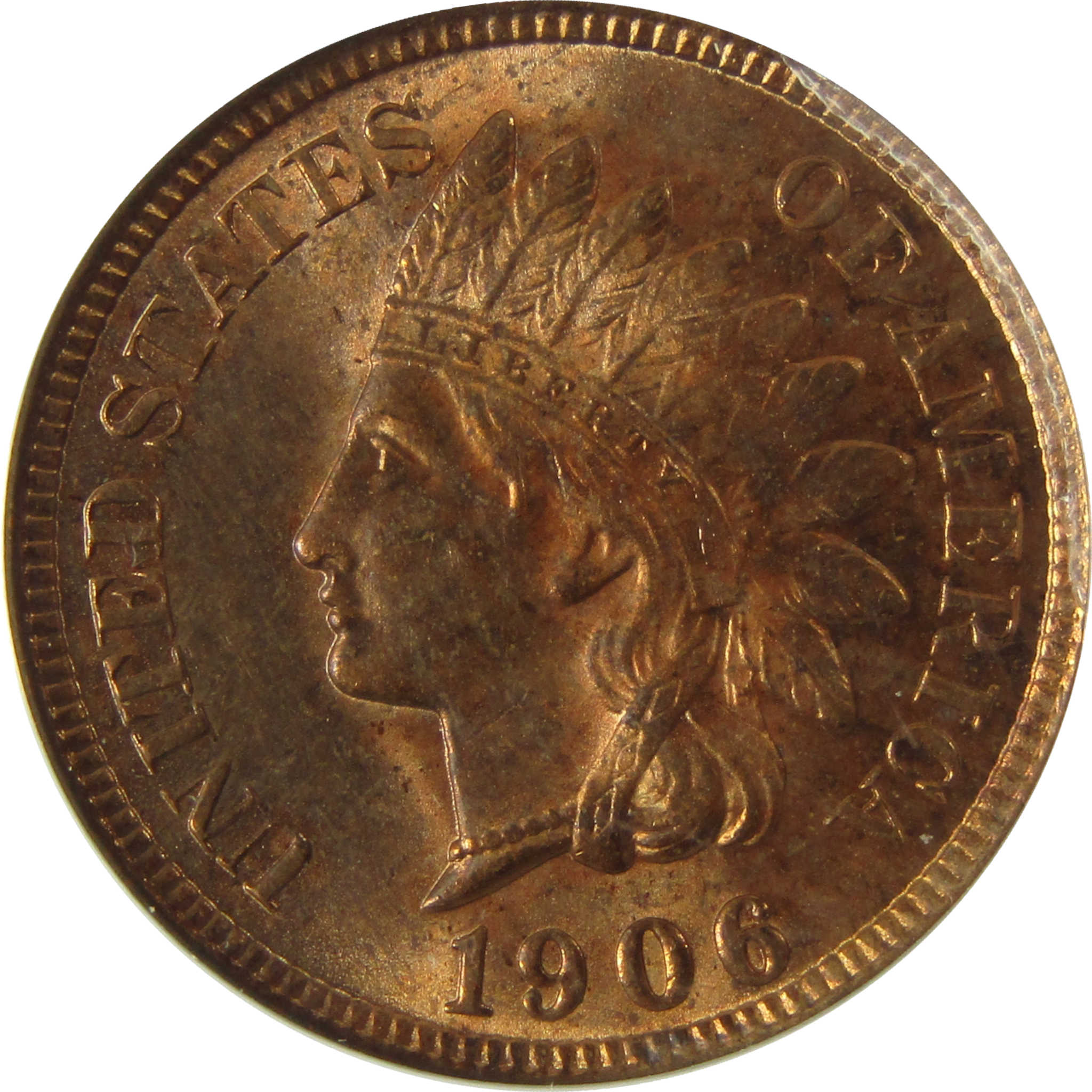 1906 Indian Head Cent MS 62 RB ANACS Uncirculated Penny SKU:I28405