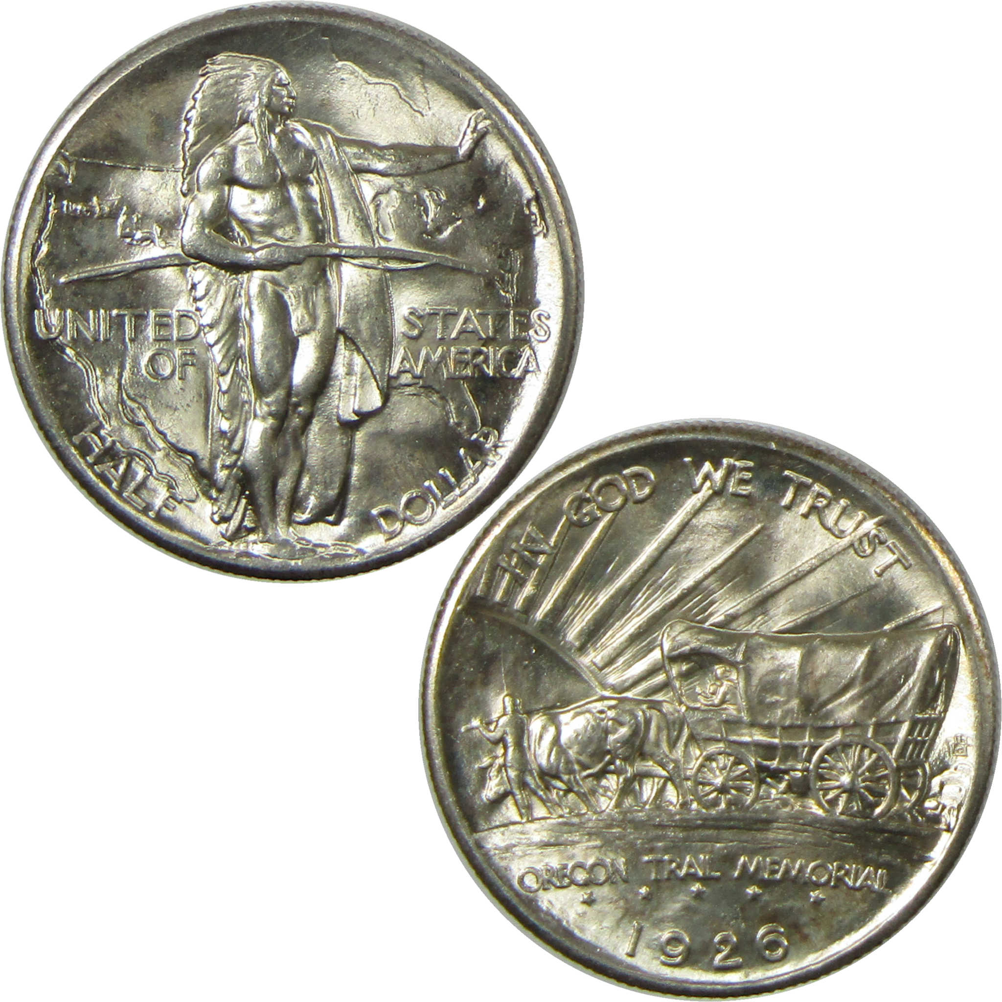 1926 Oregon Trail Commemorative Silver 50c BU Choice Uncirculated