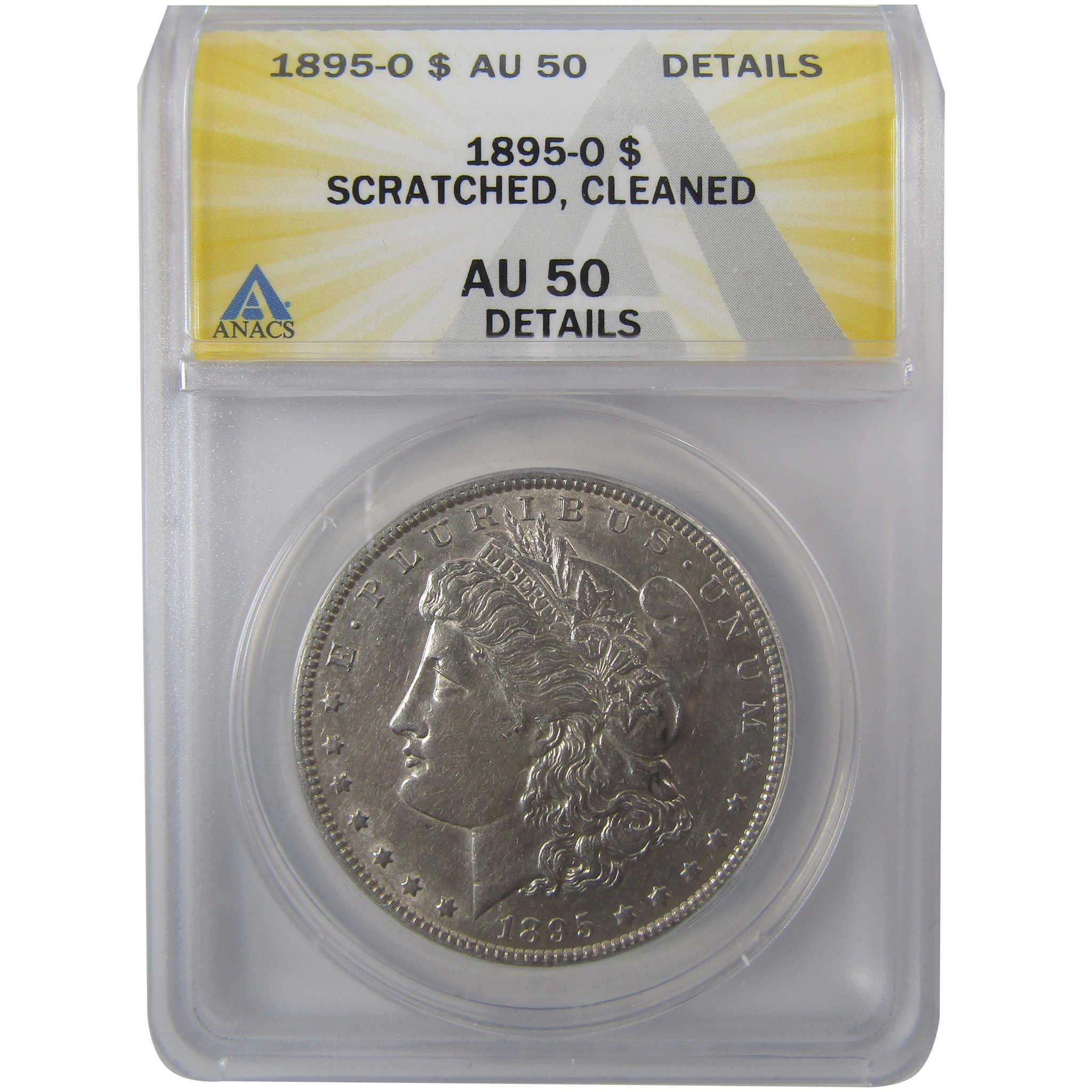 1895 O Morgan Silver Dollar AU 50 Details ANACS $1 Coin SKU:I24440 - Morgan coin - Morgan silver dollar - Morgan silver dollar for sale - Profile Coins & Collectibles