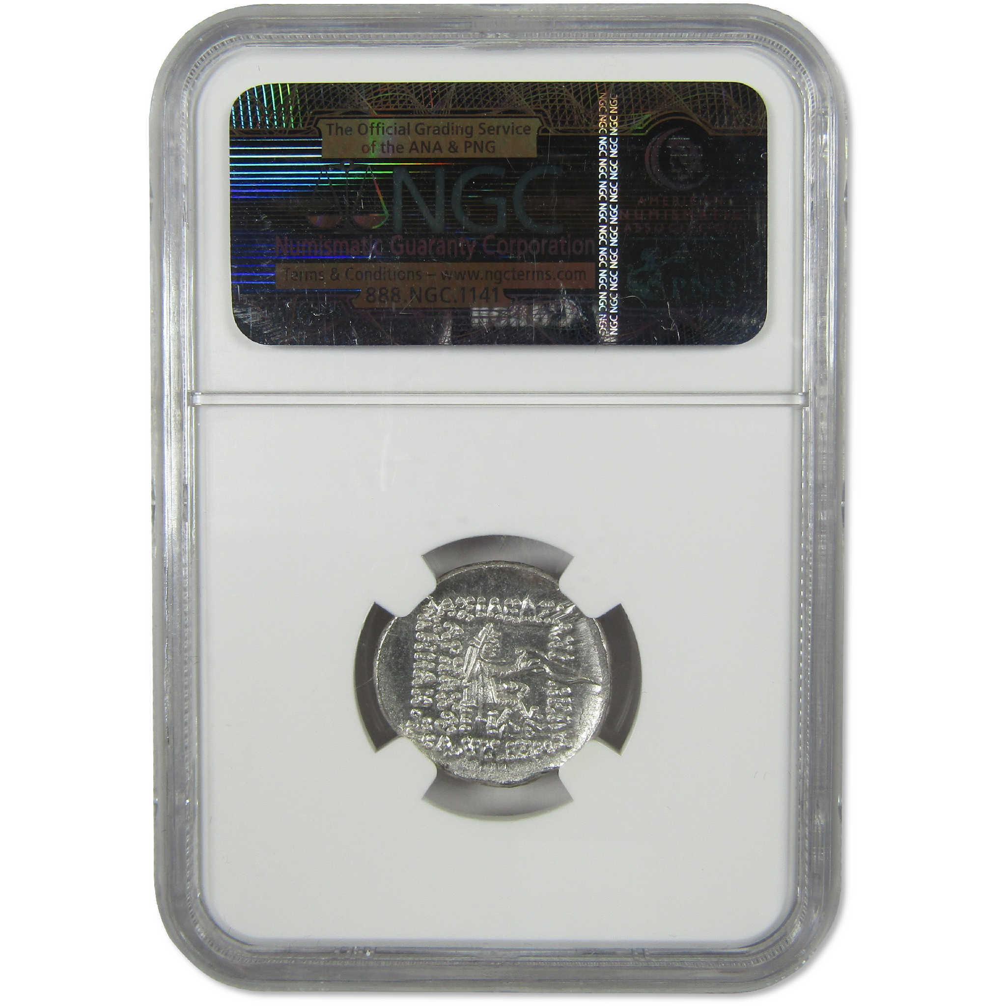 121-91 BC Mithradates II Parthian Kingdom Silver Drachm MS NGC Ancient