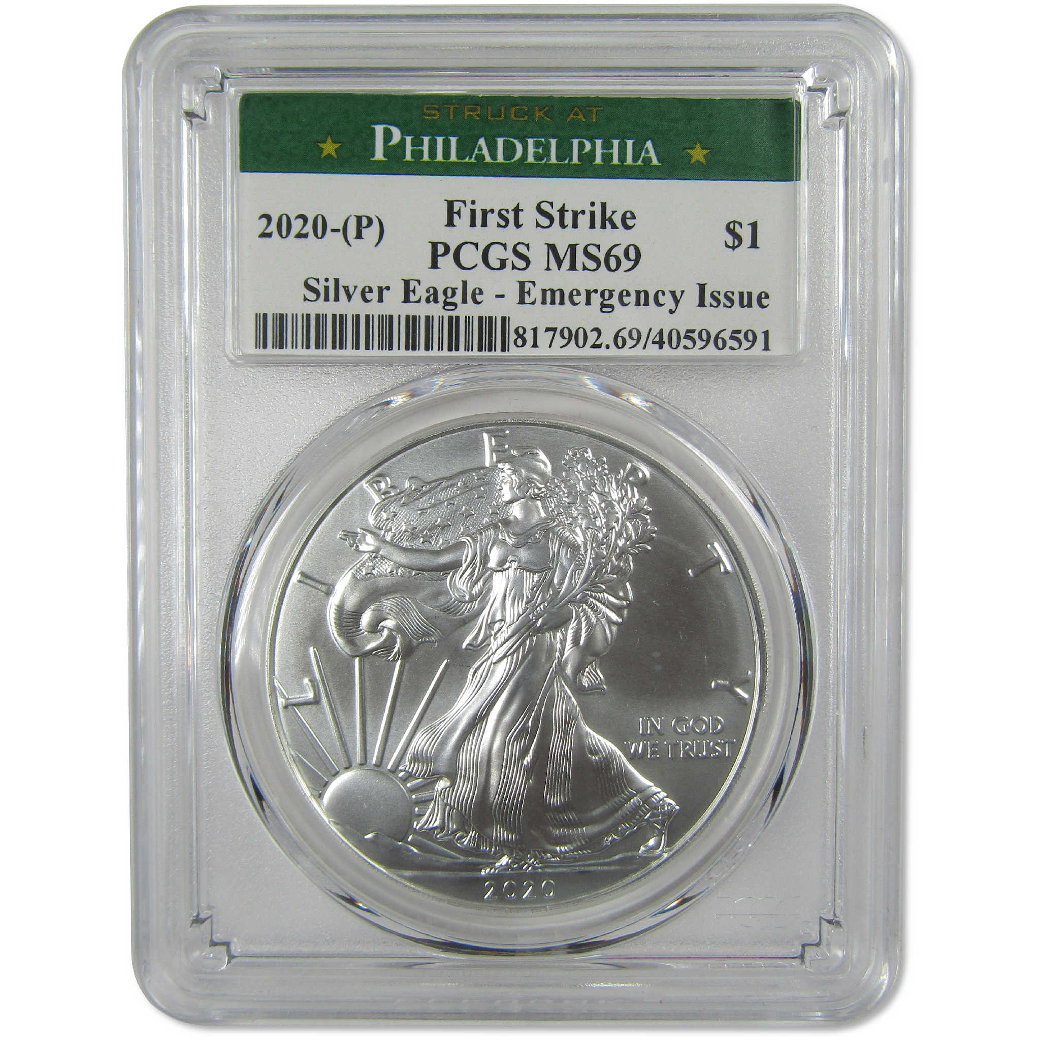2020 (P) American Silver Eagle MS 69 PCGS Emergency First Strike