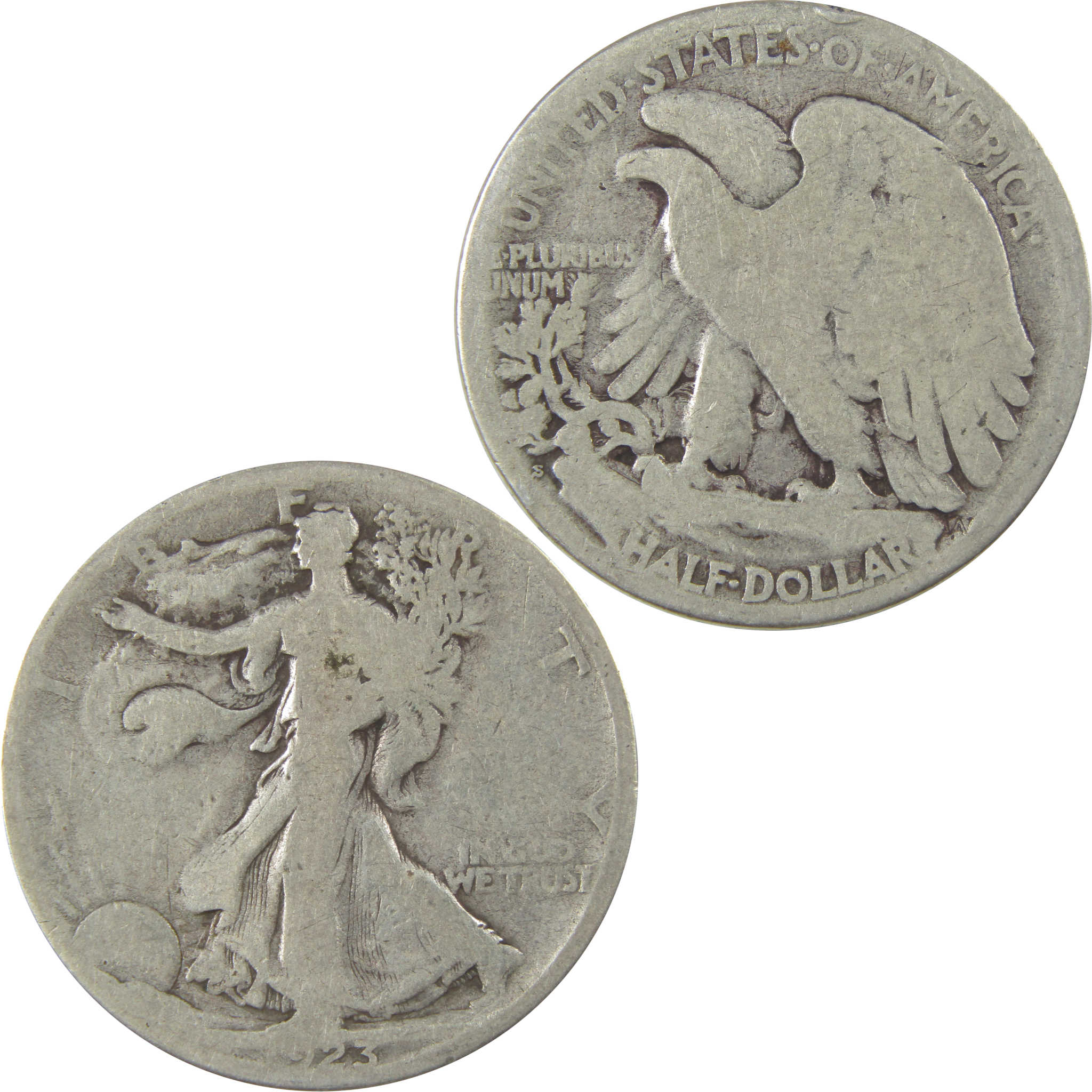 1923 S Liberty Walking Silver Half Dollar AG About Good SKU:I24127
