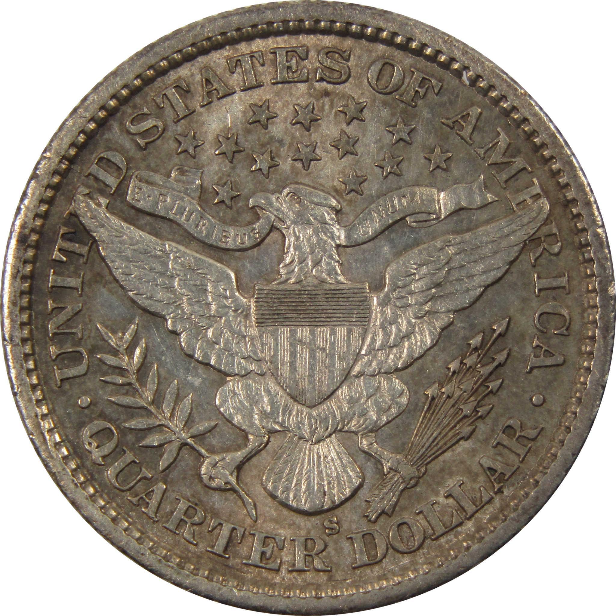 1900 S Barber Quarter Borderline Uncirculated 90% Silver SKU:I9387