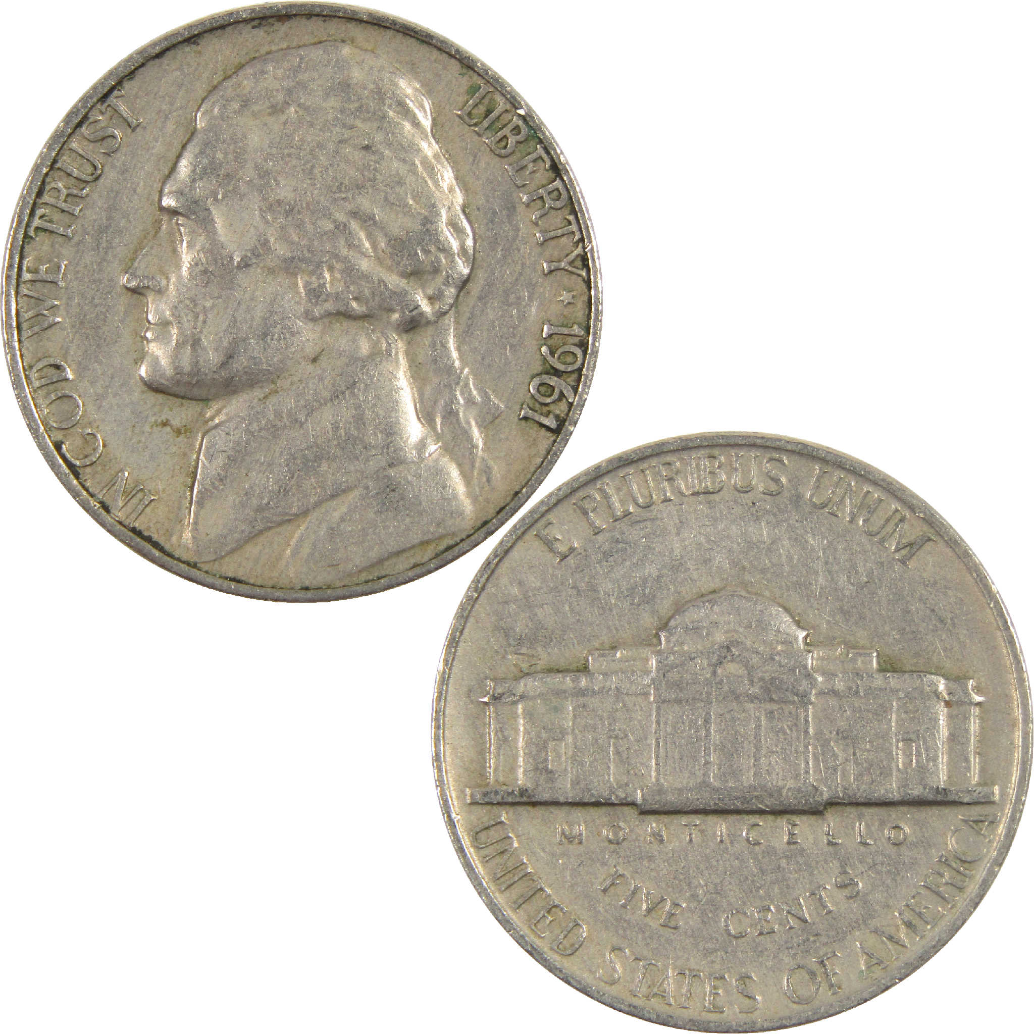 1961 Jefferson Nickel Circulated 5c Coin Collectible