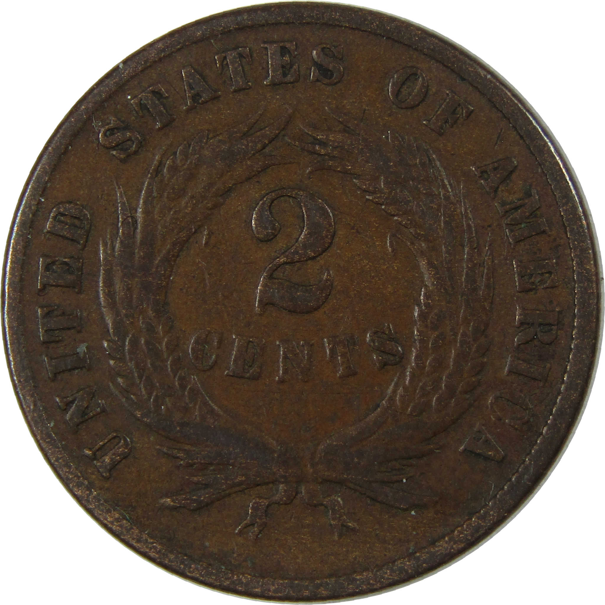 1870 Two Cent Piece F Fine 2c Coin Collectible SKU:I23469