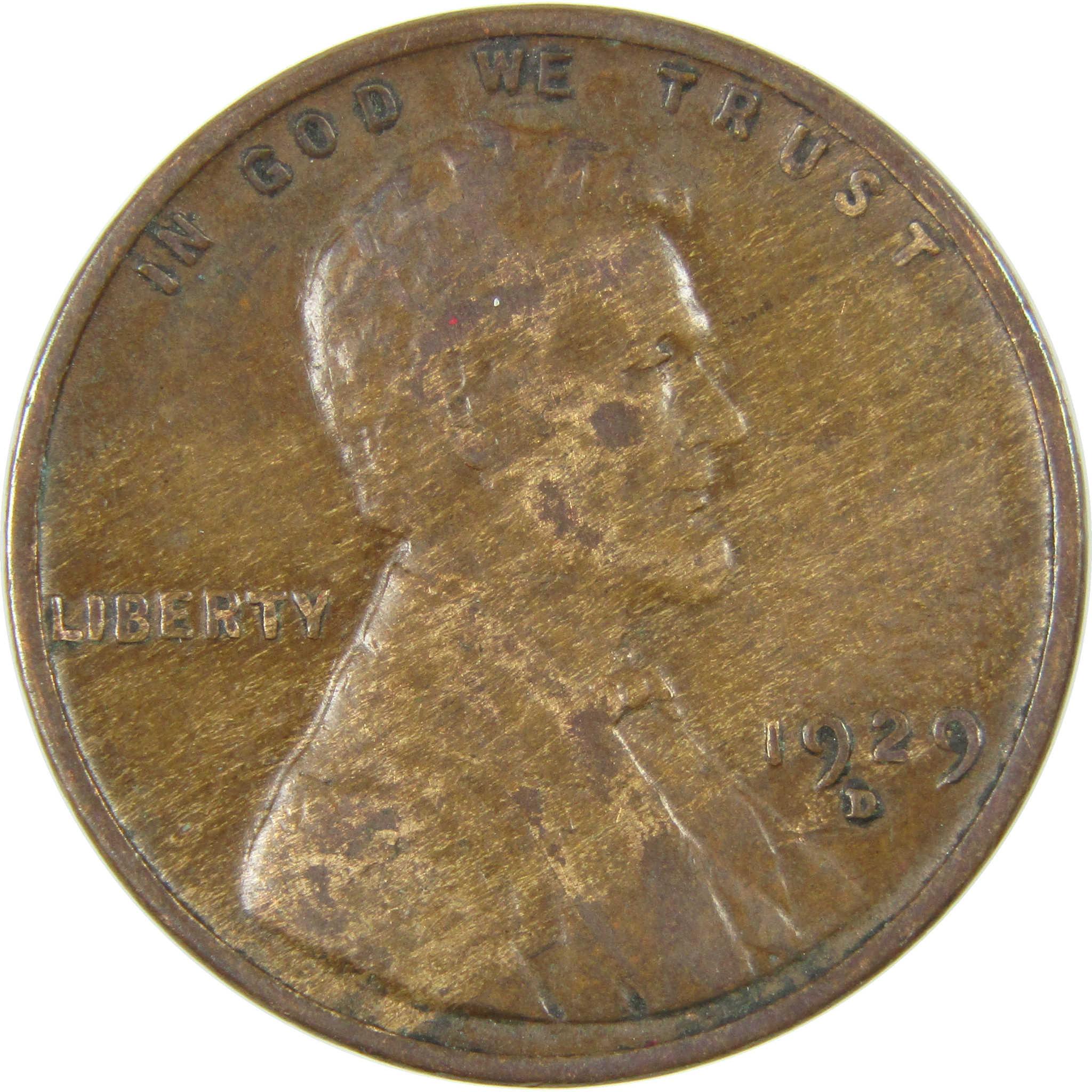 1929 D Lincoln Wheat Cent VF Very Fine Penny 1c Coin SKU:I27267