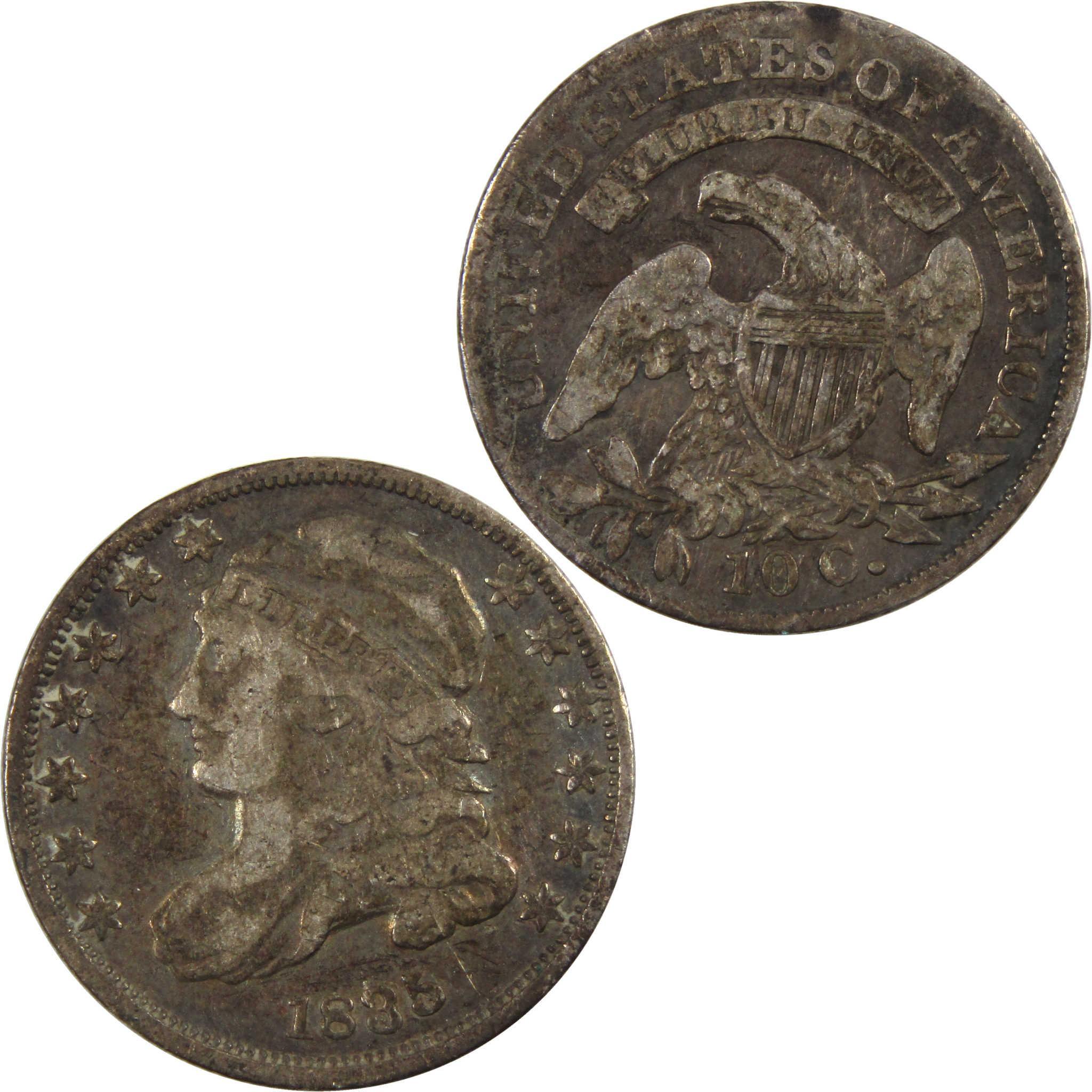 1835 Capped Bust Dime VF Very Fine 89.24% Silver 10c Coin SKU:I8251