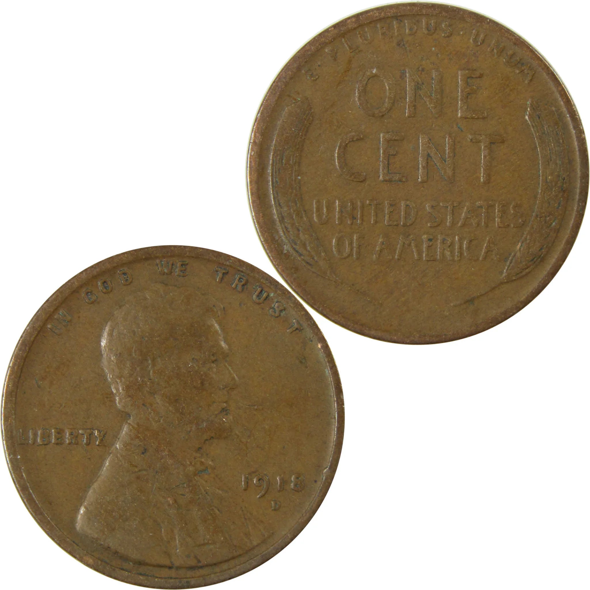 1918 D Lincoln Wheat Cent VF Very Fine Penny 1c Coin SKU:I25874