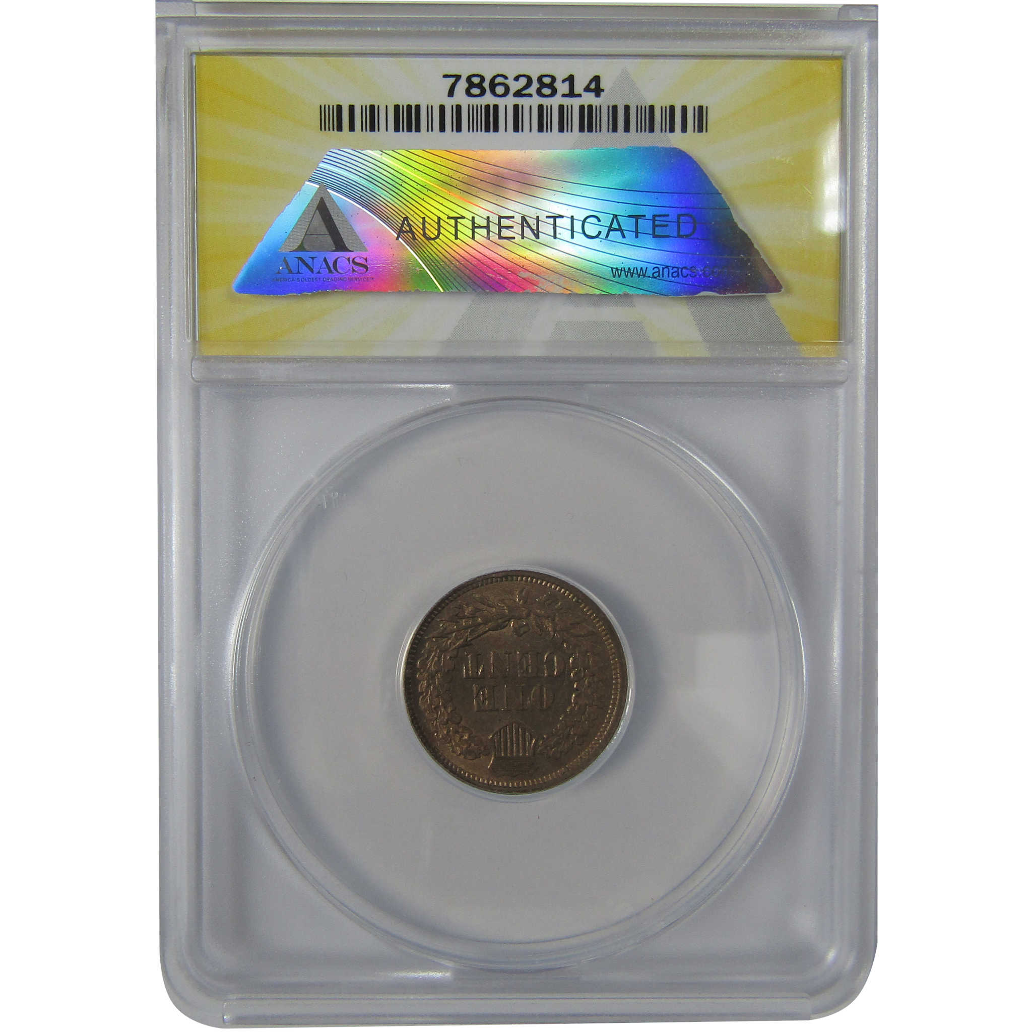 1862 Indian Head Cent AU 55 ANACS Penny 1c Coin Collectible SKU:I23662