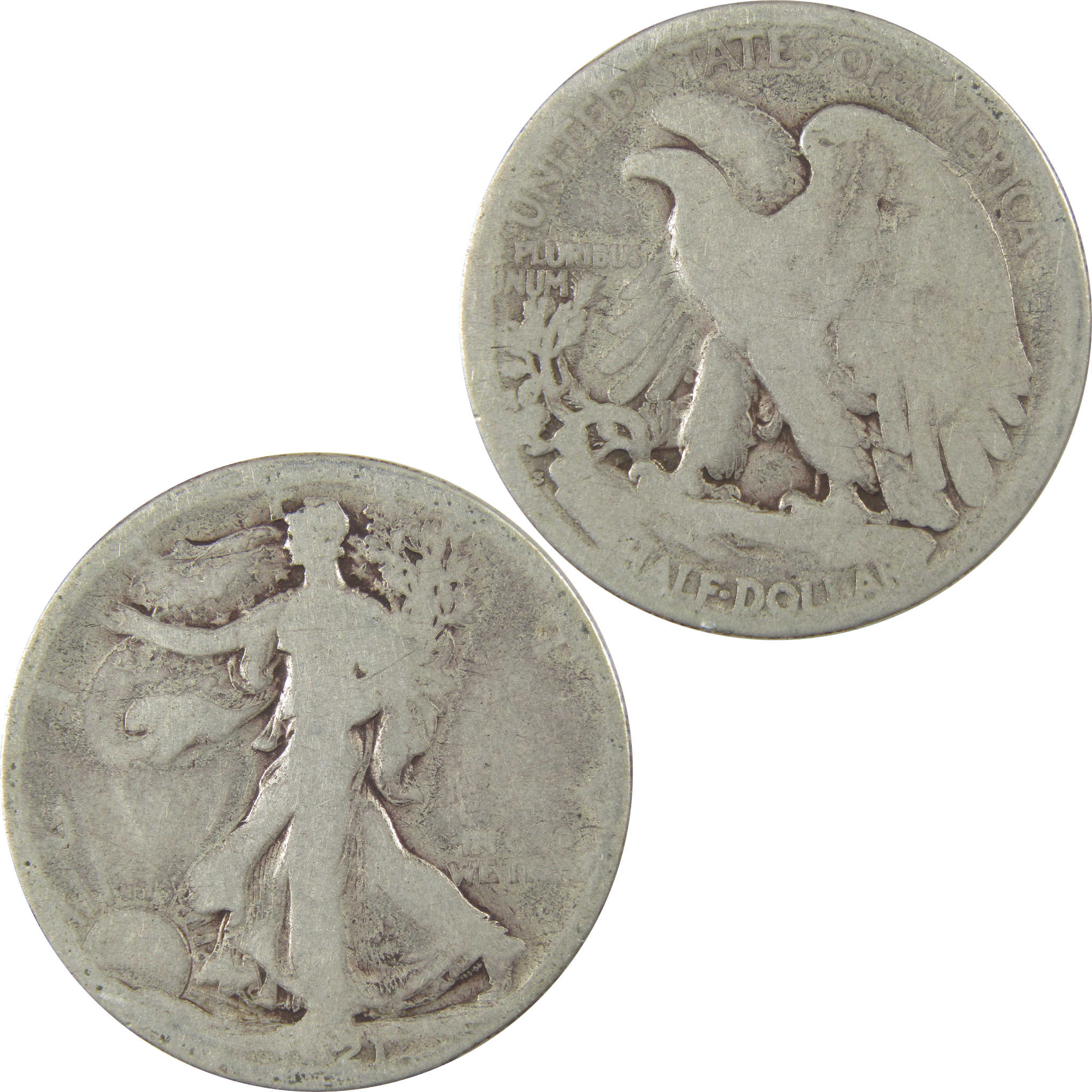 1921 S Liberty Walking Silver Half Dollar AG About Good SKU:I24107