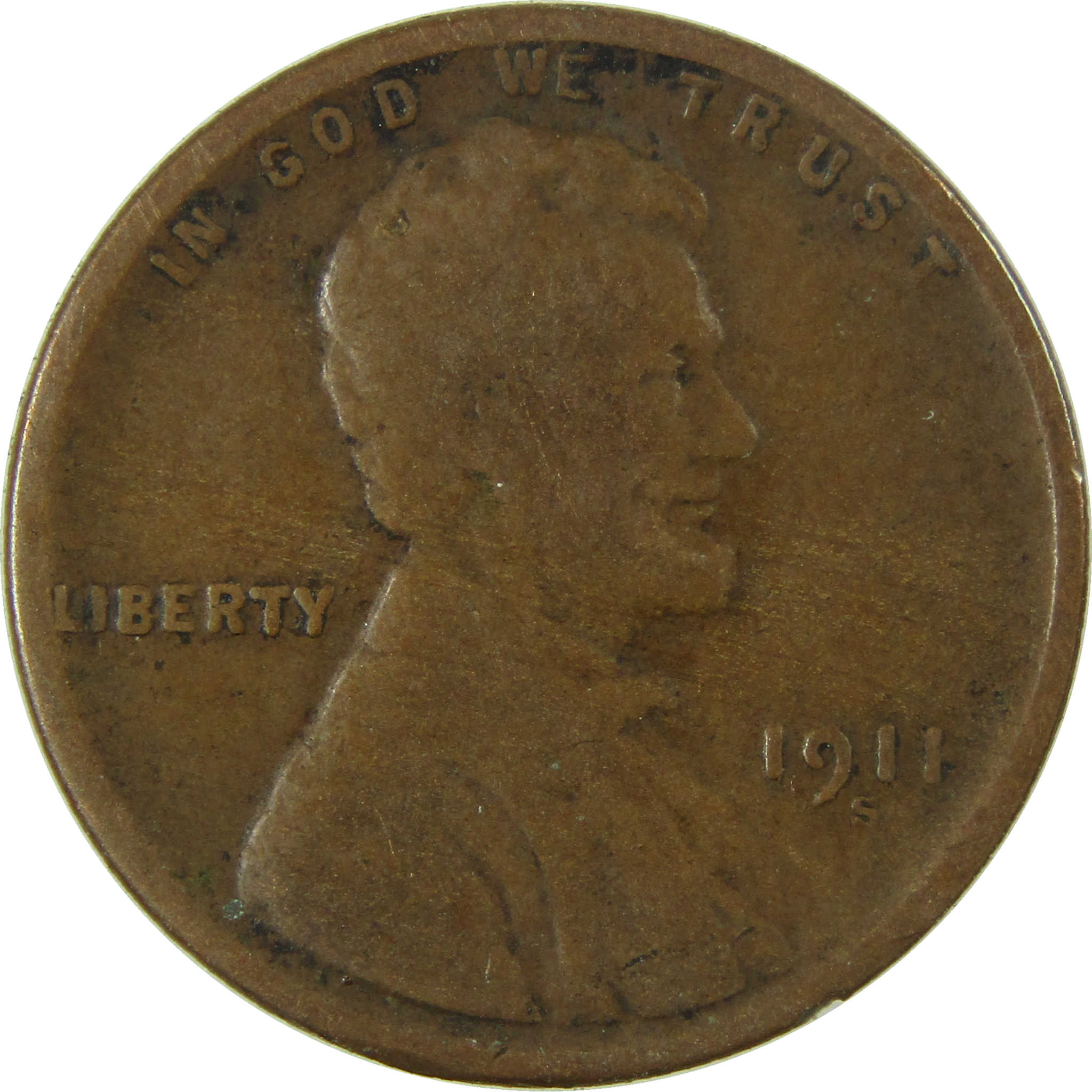 1911 S Lincoln Wheat Cent G Good Details Penny 1c Coin SKU:I27506