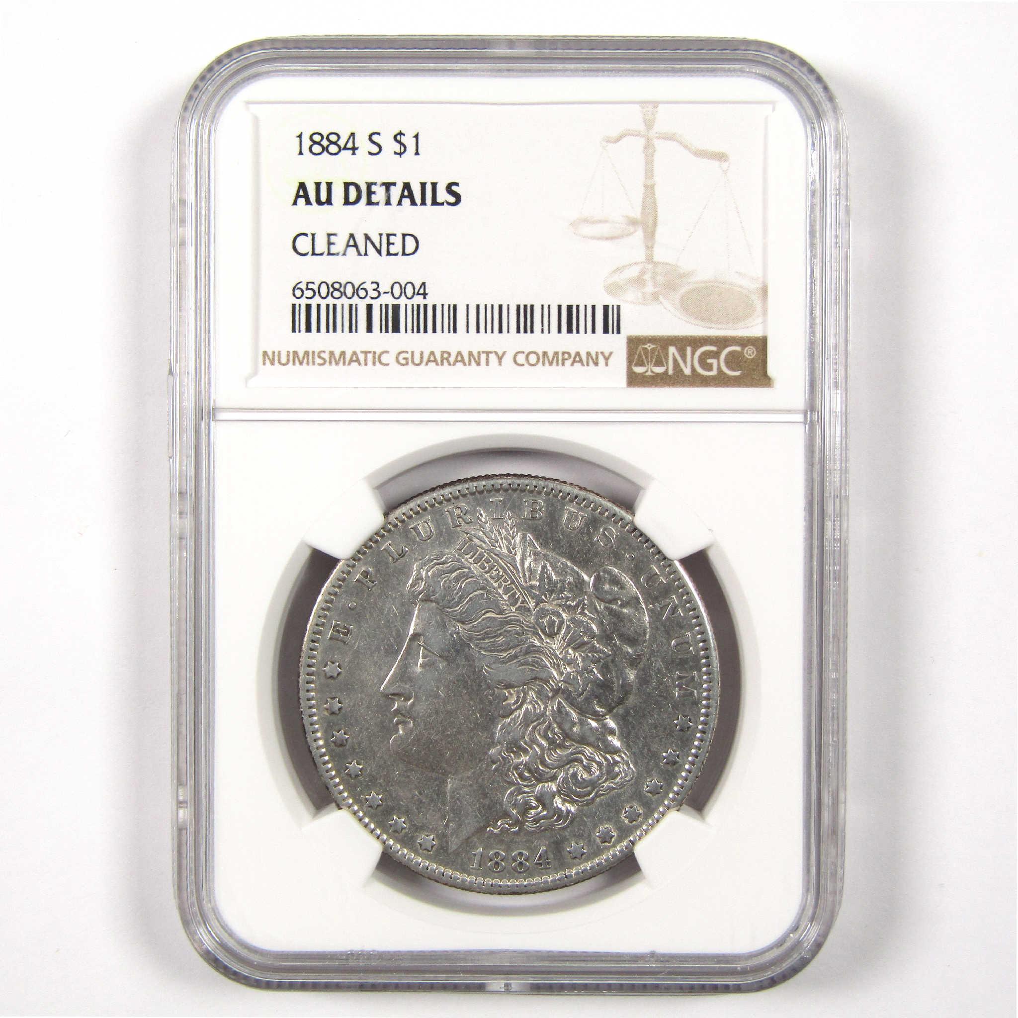 1884 S Morgan Dollar AU Details NGC Silver $1 Coin SKU:I11364 - Morgan coin - Morgan silver dollar - Morgan silver dollar for sale - Profile Coins & Collectibles