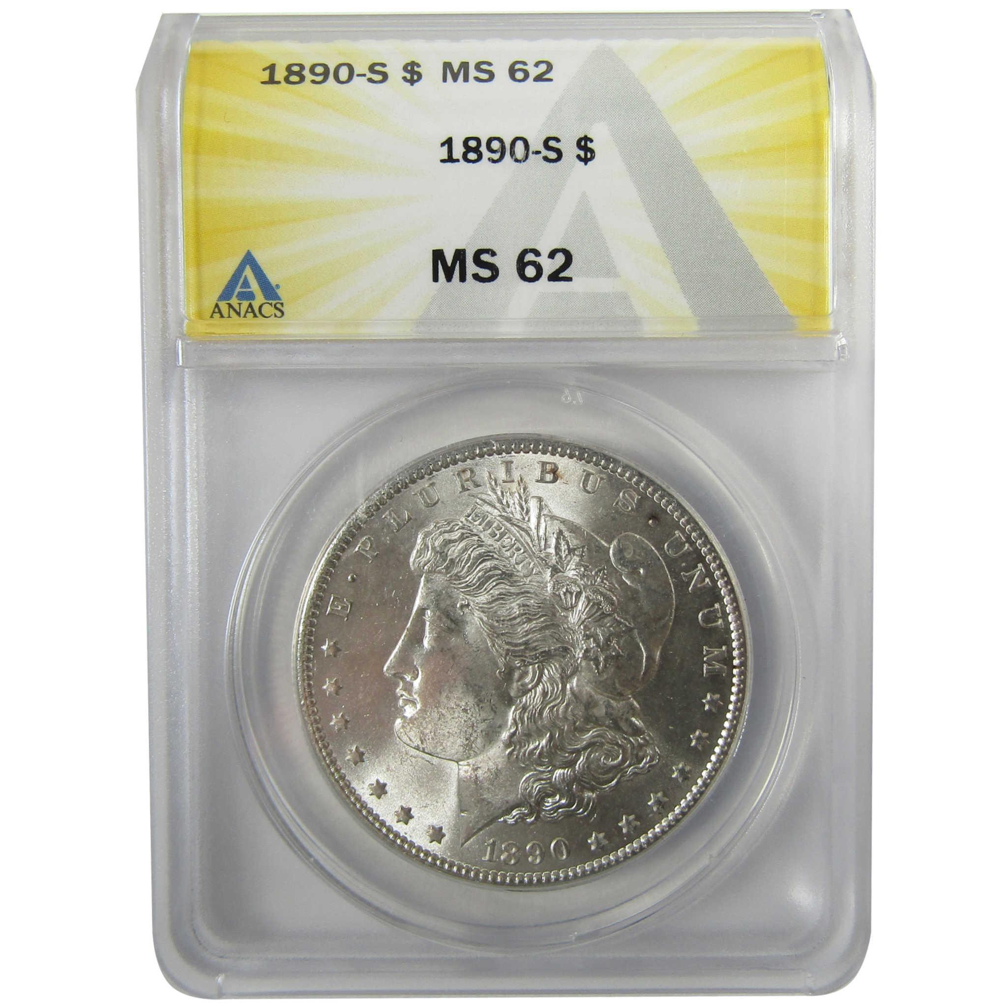 1890 S Morgan Silver Dollar MS 62 ANACS Uncirculated SKU:I28020 - Morgan coin - Morgan silver dollar - Morgan silver dollar for sale - Profile Coins & Collectibles