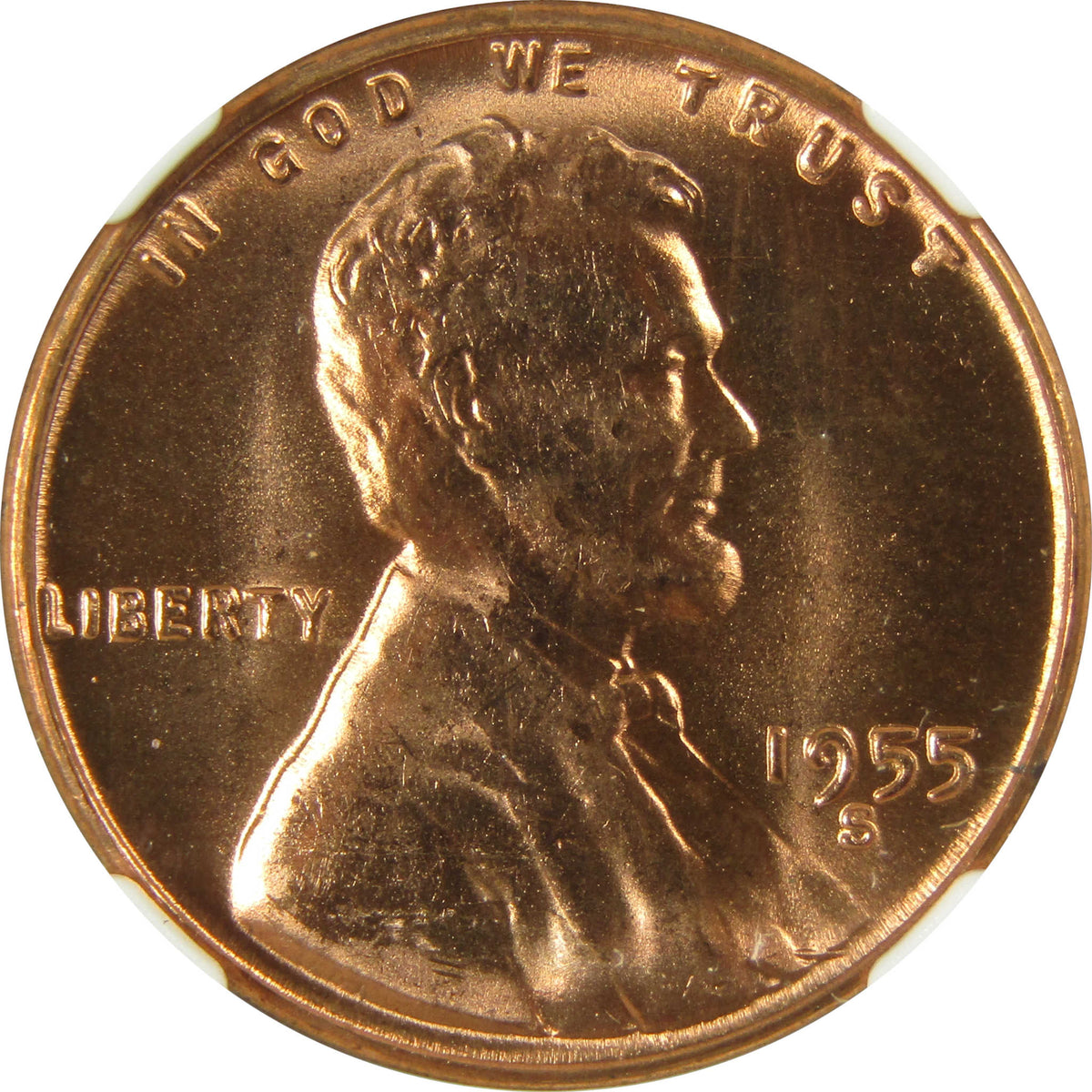 1955 S Lincoln Wheat Cent MS 66 RD NGC Penny 1c Coin SKU:I29500