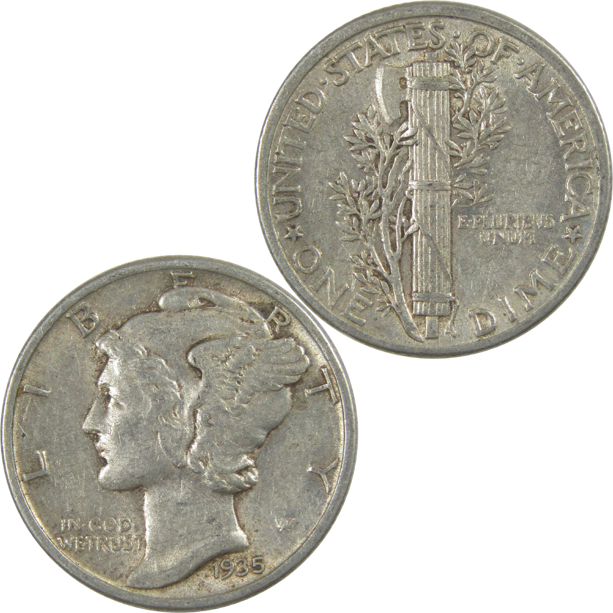 1935 Mercury Dime XF EF Extremely Fine Silver 10c Coin