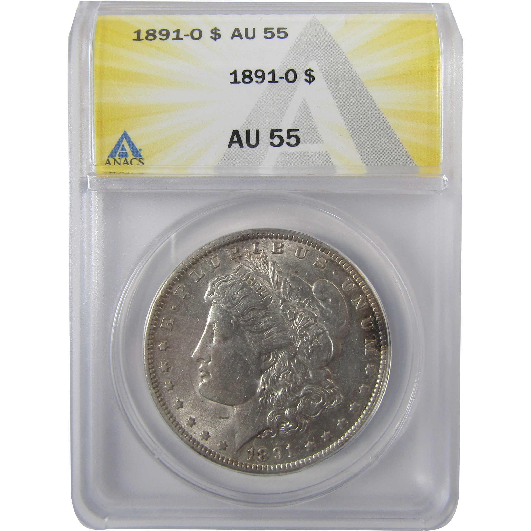 1891 O Morgan Silver Dollar AU 55 ANACS $1 Coin SKU:I25642 - Morgan coin - Morgan silver dollar - Morgan silver dollar for sale - Profile Coins & Collectibles