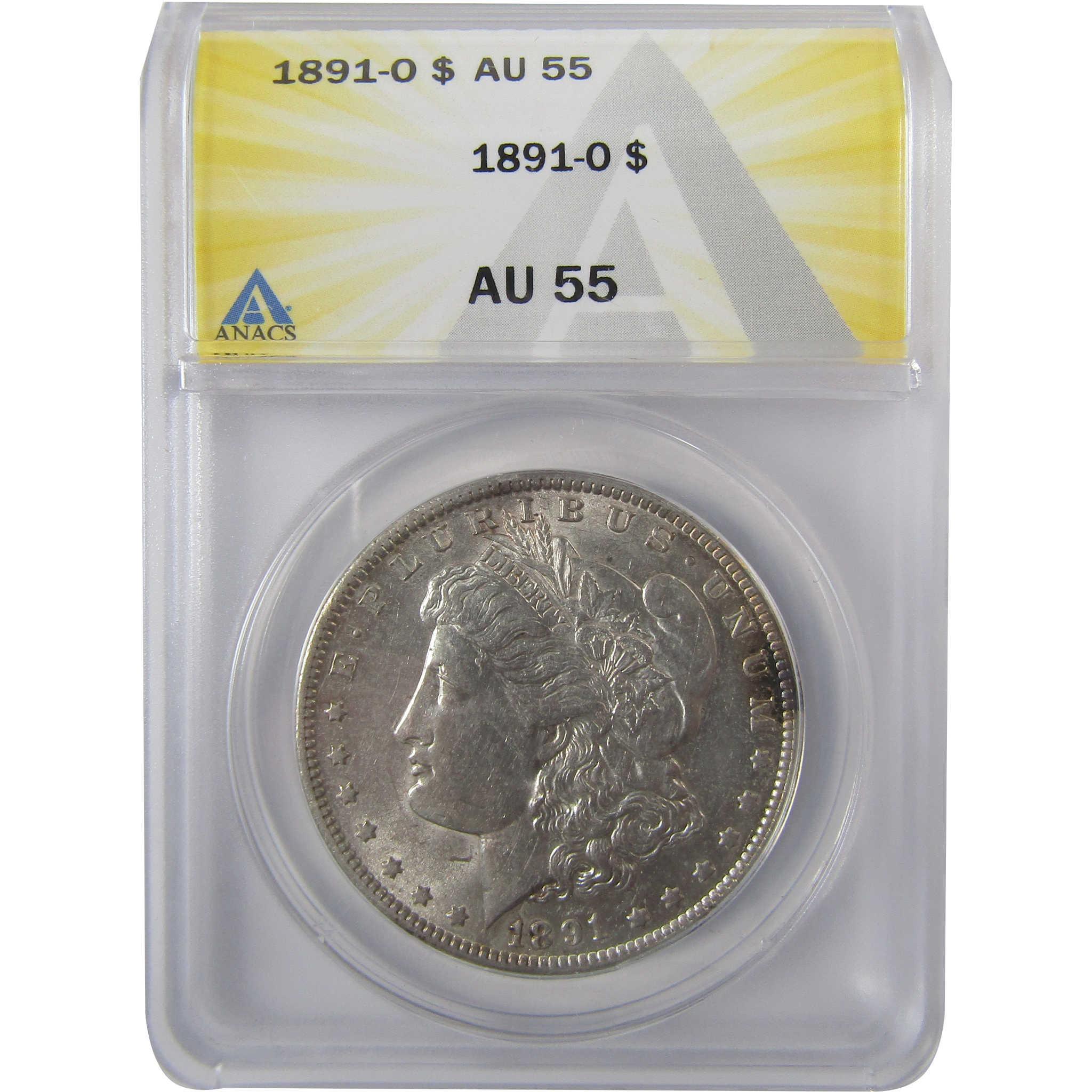 1891 O Morgan Silver Dollar AU 55 ANACS $1 Coin SKU:I25642 - Morgan coin - Morgan silver dollar - Morgan silver dollar for sale - Profile Coins & Collectibles