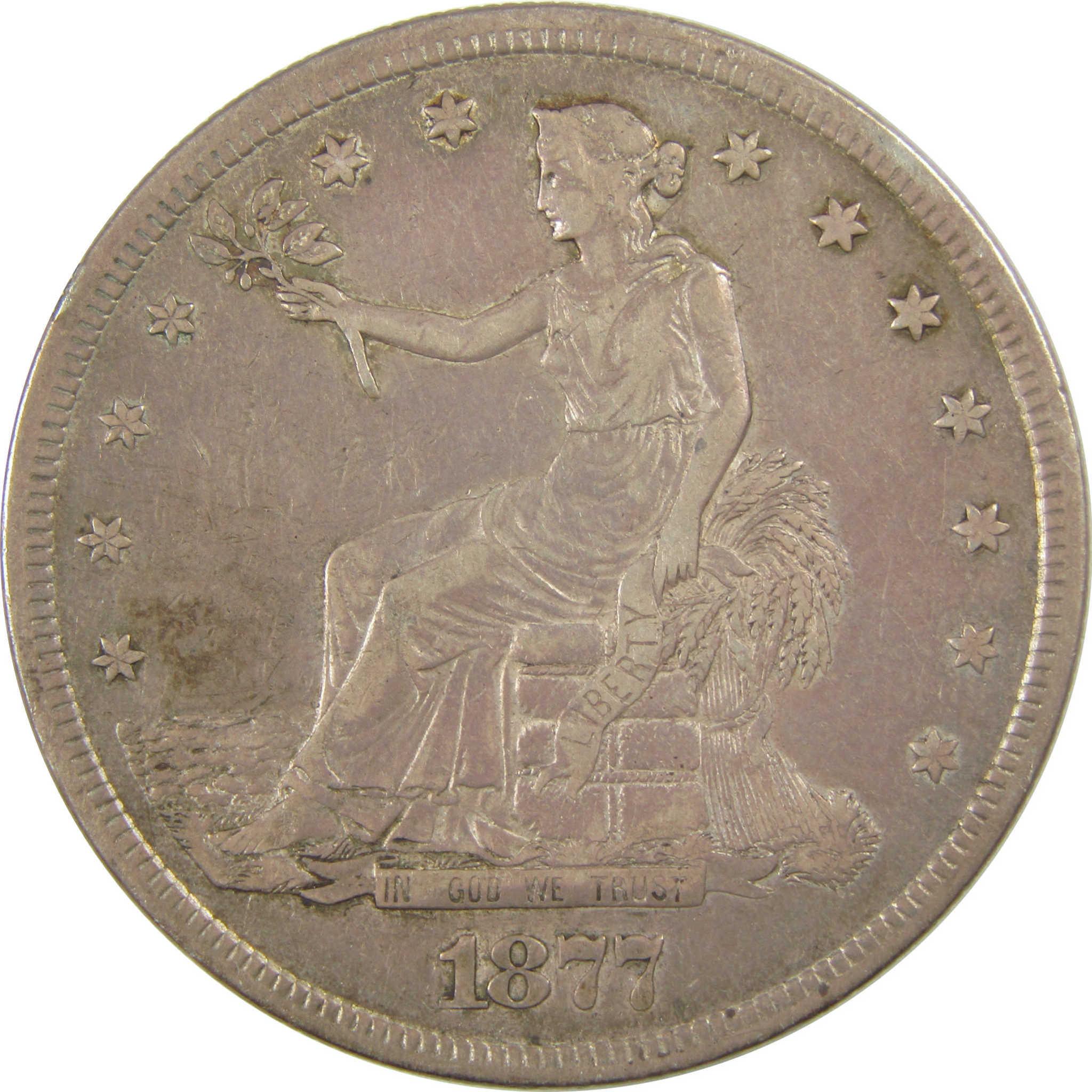 1877 S Trade Dollar XF EF Extremely Fine Silver $1 Coin SKU:I22435