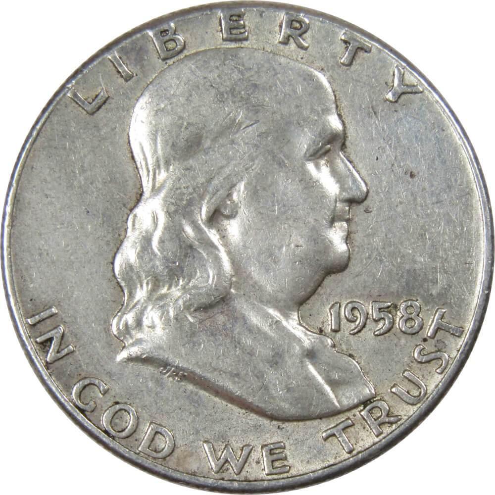 1958 Franklin Half Dollar XF EF Extremely Fine Silver 50c Coin