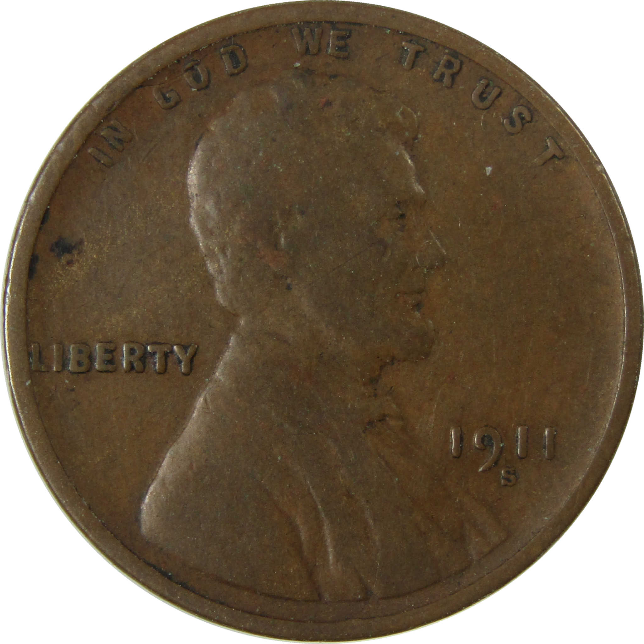 1911 S Lincoln Wheat Cent F Fine Details Penny 1c Coin SKU:I27664
