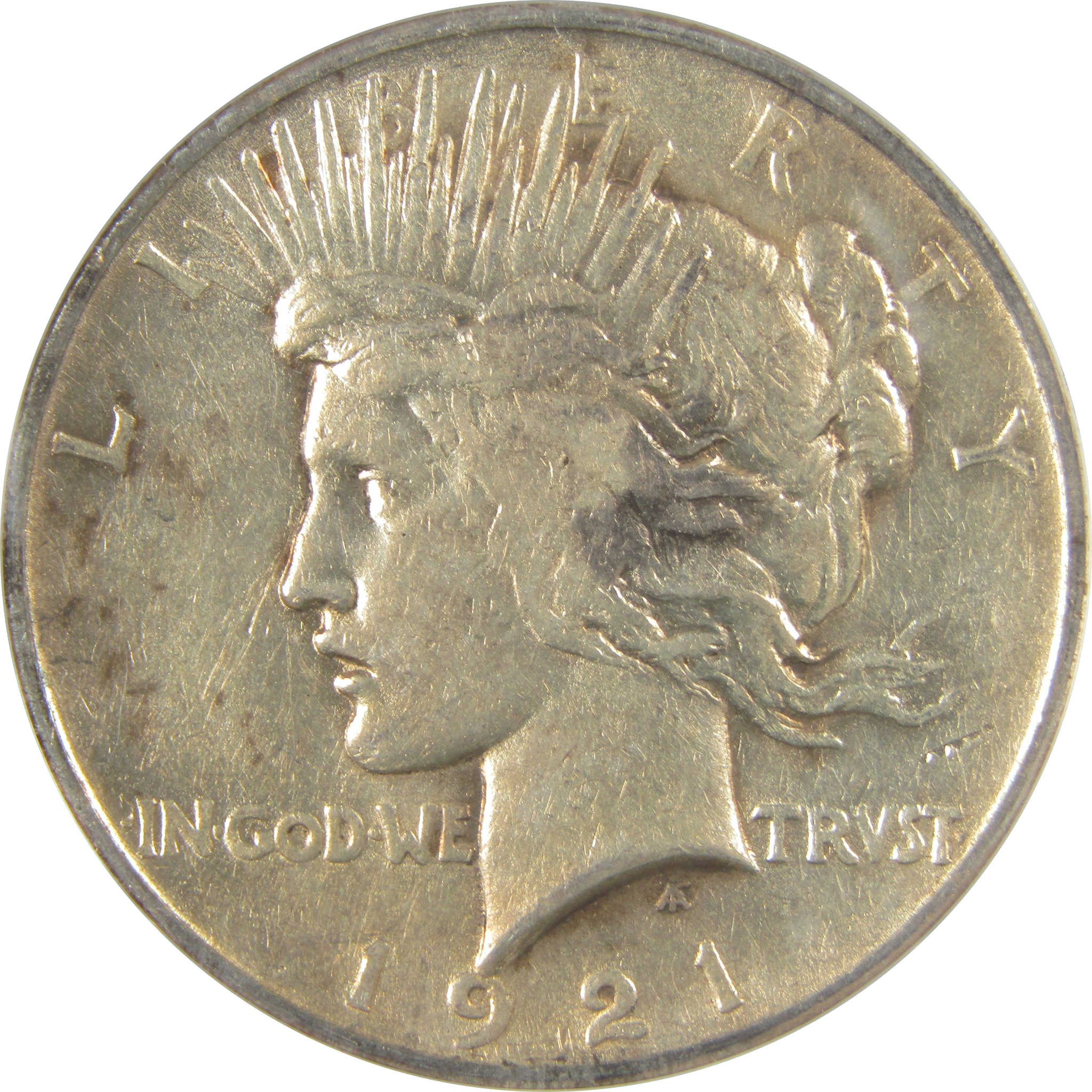 1921 High Relief Peace Dollar AU 50 Details ANACS Silver SKU:I21383