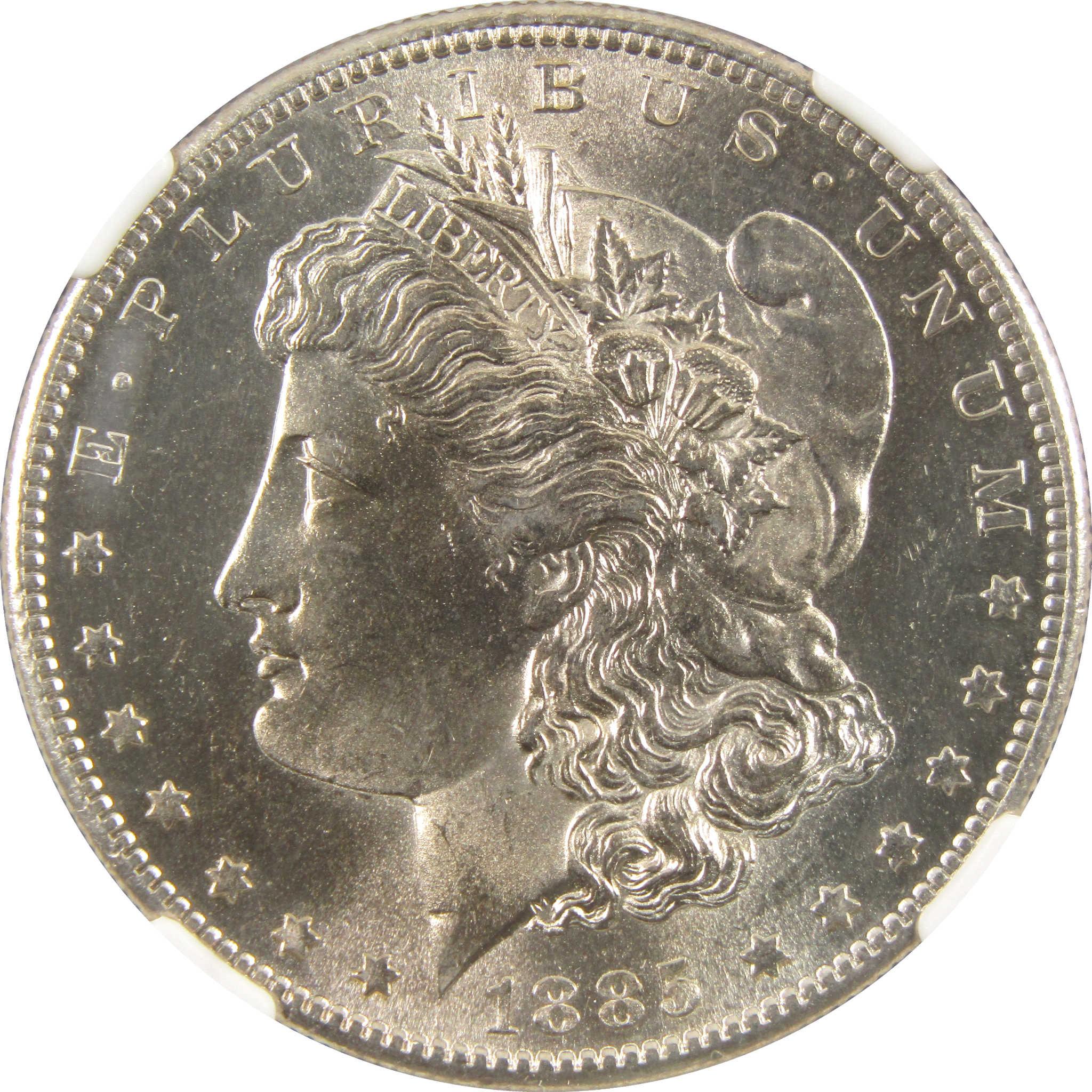 1885 S Morgan Dollar Uncirculated Details NGC Silver $1 SKU:CPC6001 - Morgan coin - Morgan silver dollar - Morgan silver dollar for sale - Profile Coins & Collectibles