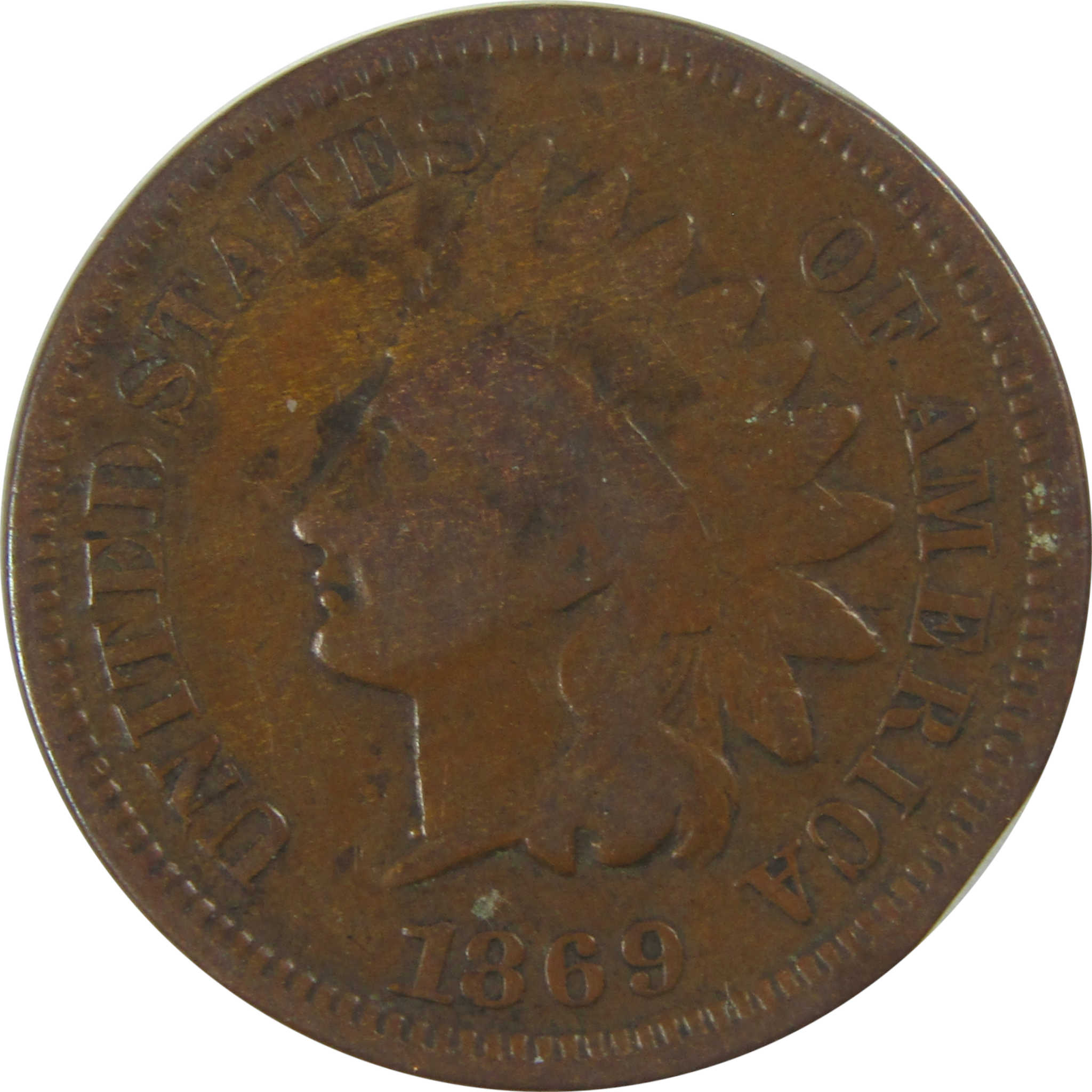 1869 Indian Head Cent G Good Penny 1c Coin SKU:CPC0935