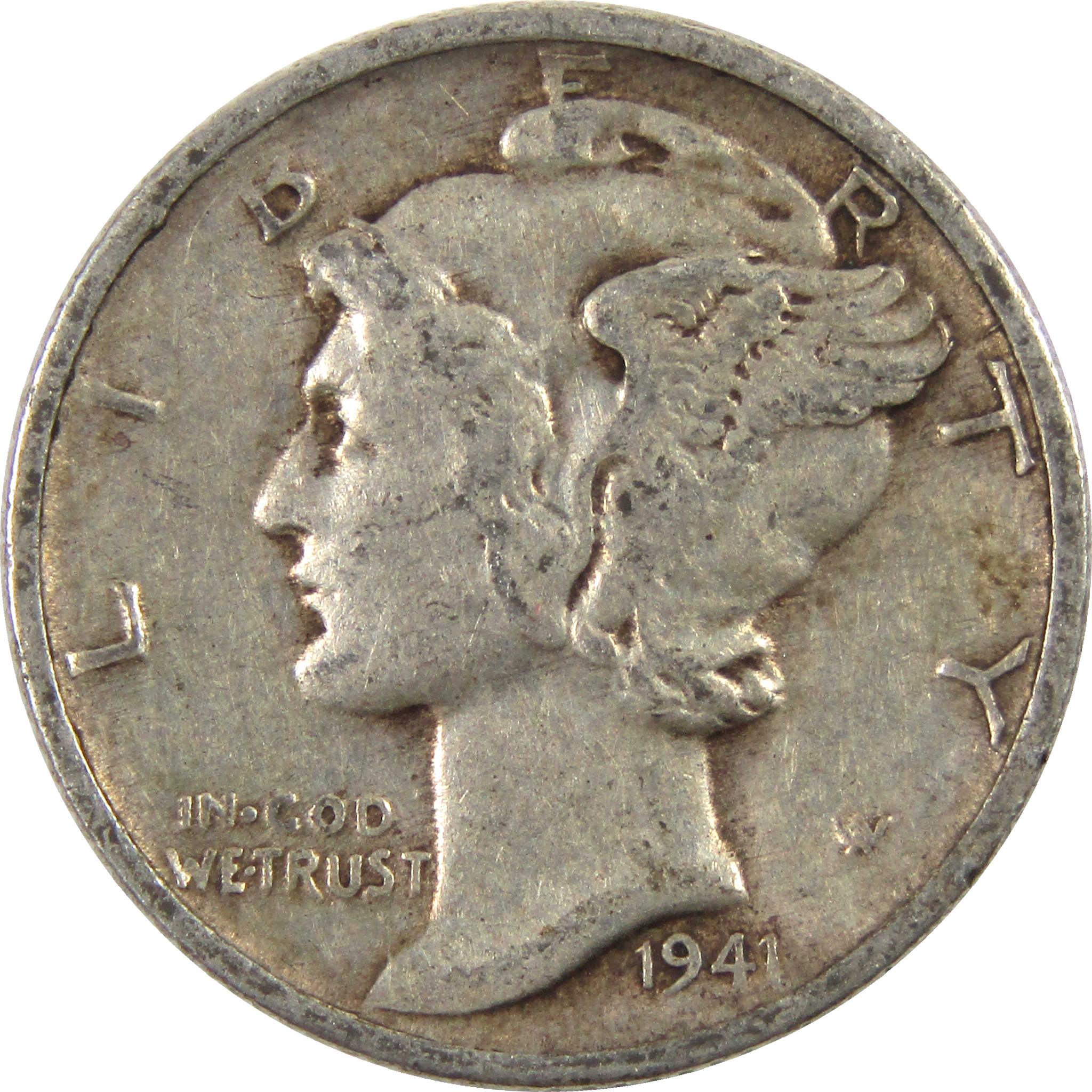 1941 S Mercury Dime XF EF Extremely Fine Silver 10c Coin