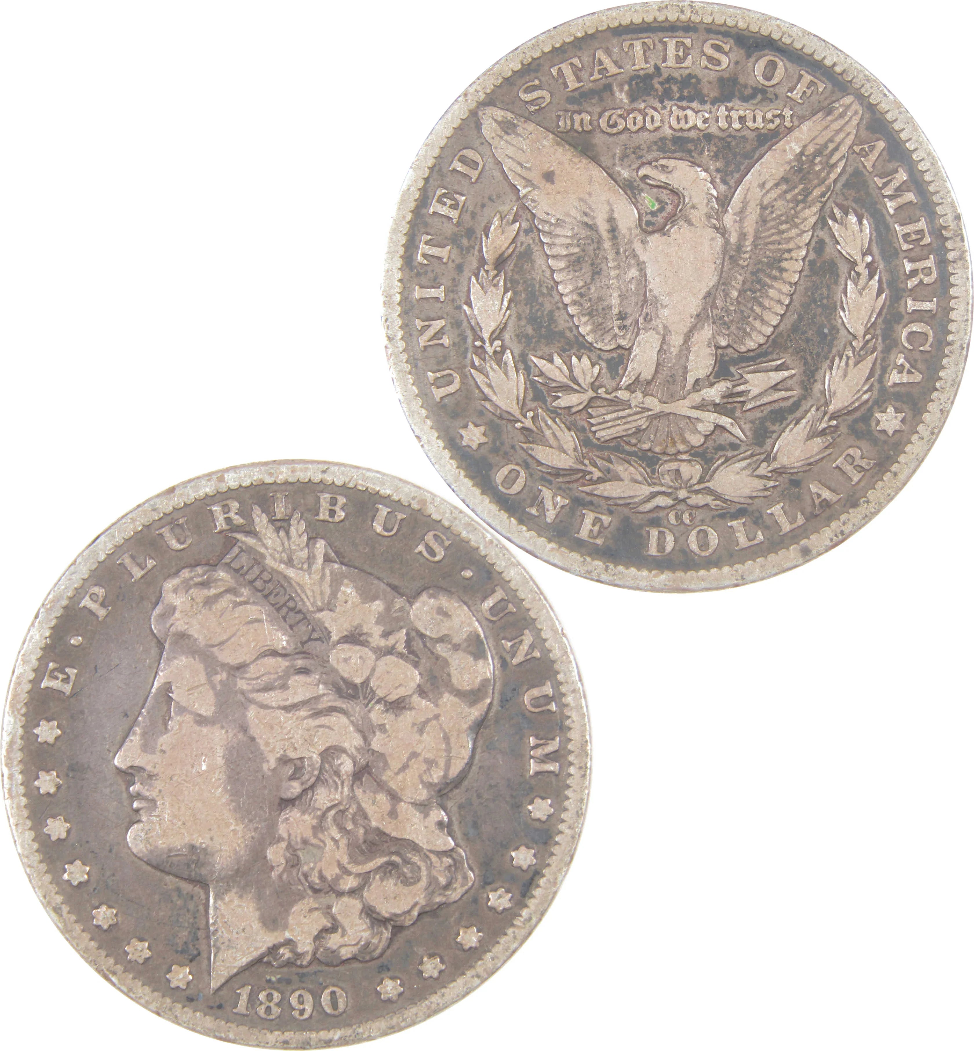 1890 CC Morgan Dollar F Fine Silver $1 Coin SKU:I16979 - Morgan coin - Morgan silver dollar - Morgan silver dollar for sale - Profile Coins & Collectibles