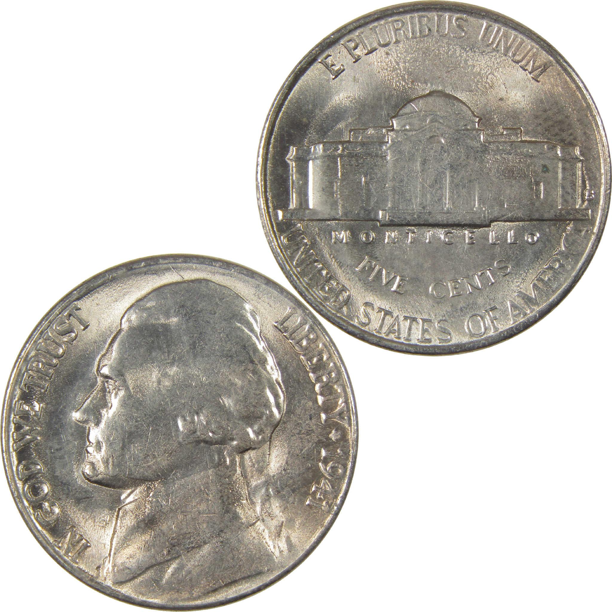 1941 S Jefferson Nickel Uncirculated 5c Coin