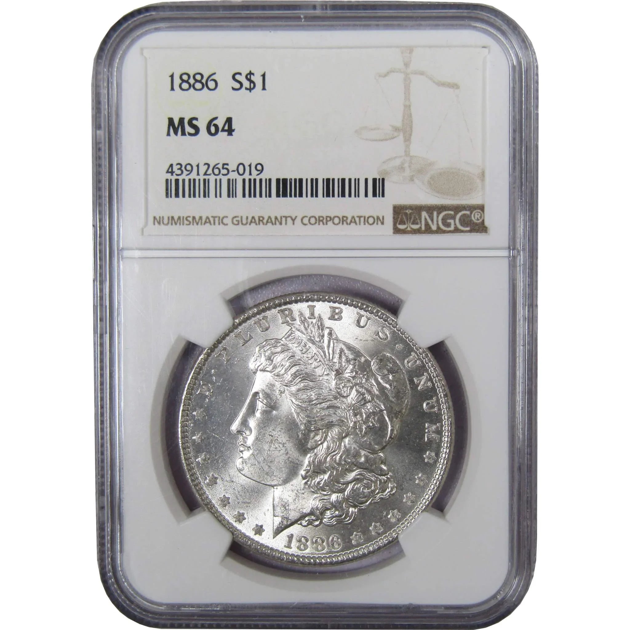 1886 Morgan Dollar MS 64 NGC Silver Uncirculated $1 Coin - Morgan coin - Morgan silver dollar - Morgan silver dollar for sale - Profile Coins & Collectibles