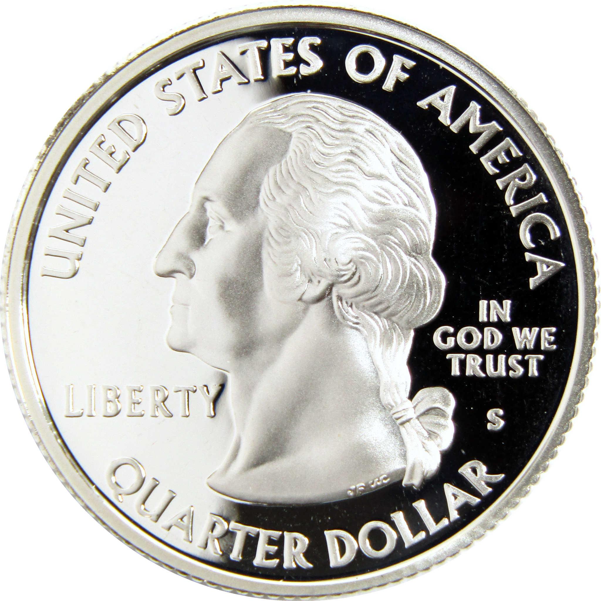 Proof United States quarter dollar coin featuring George Washington profile