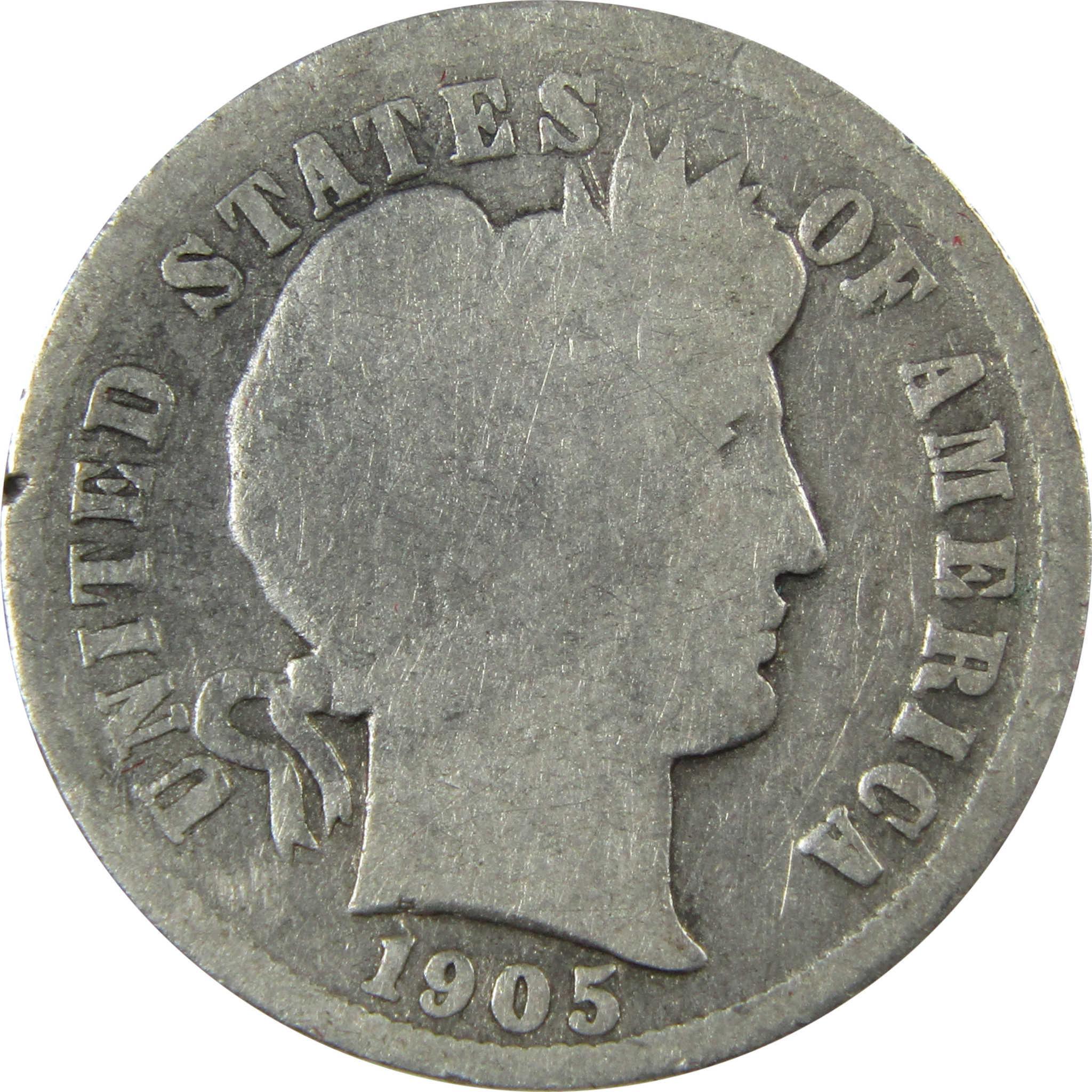 1905 O Micro O Barber Silver Dime G Good Details 10c Coin SKU:I26630
