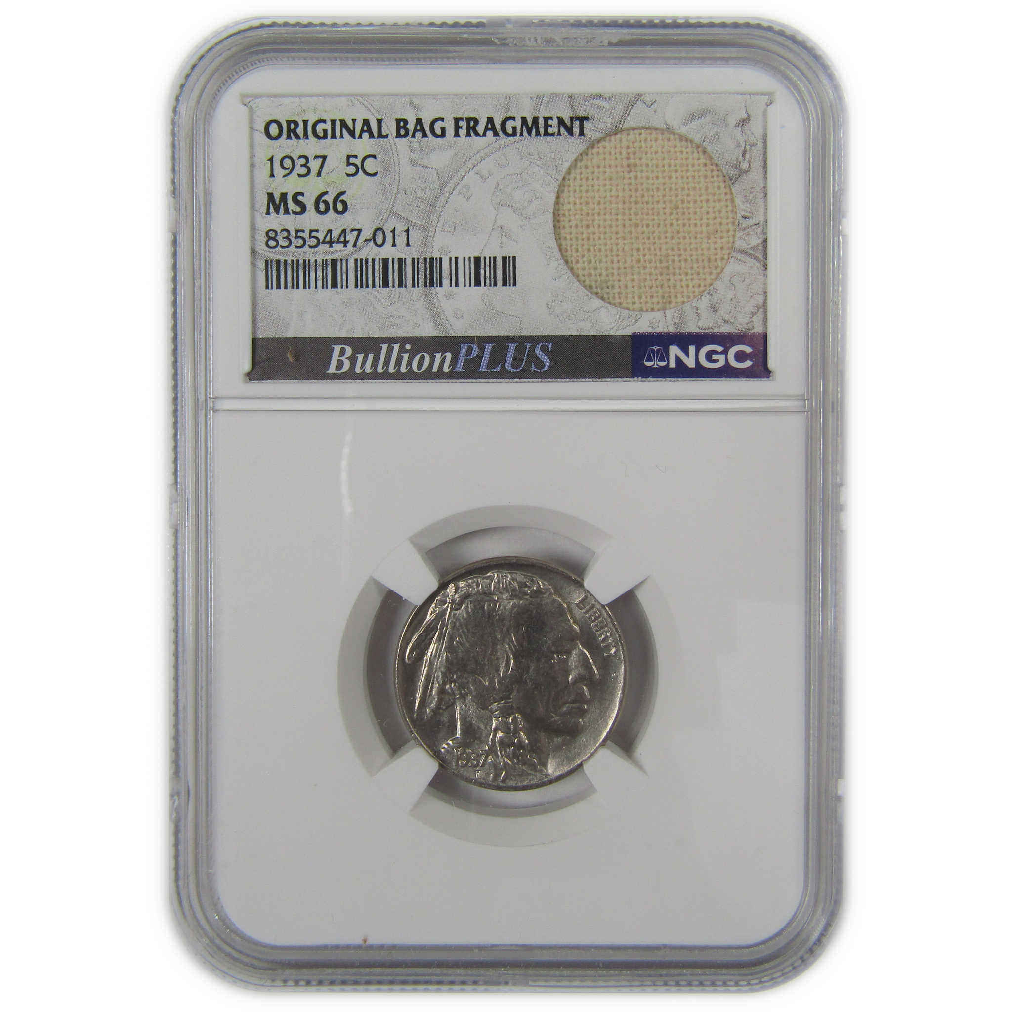 1937 Indian Head Buffalo Nickel MS 66 NGC Bag Fragment SKU:I22657