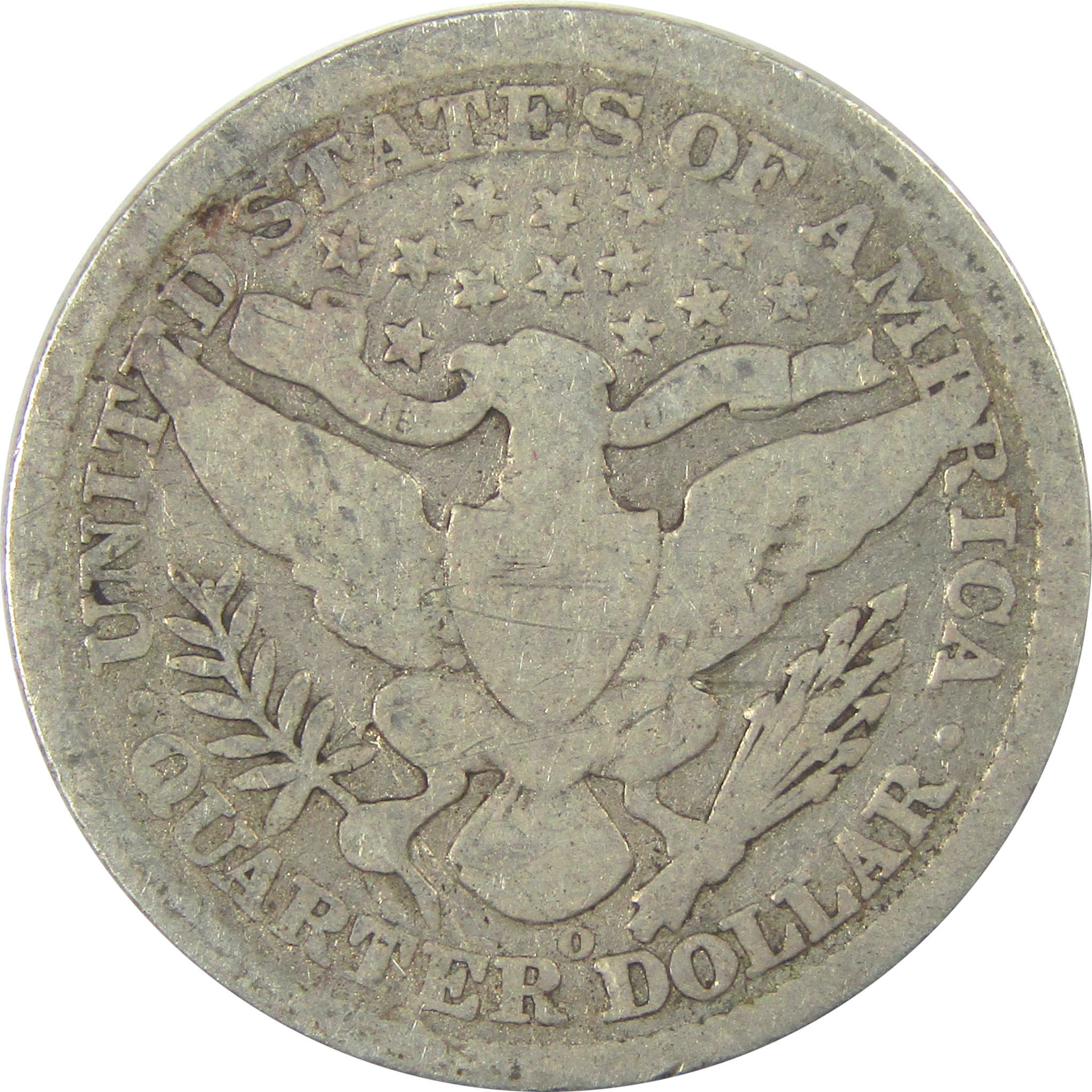 1896 O Barber Quarter AG About Good Details Silver 25c Coin SKU:I21852