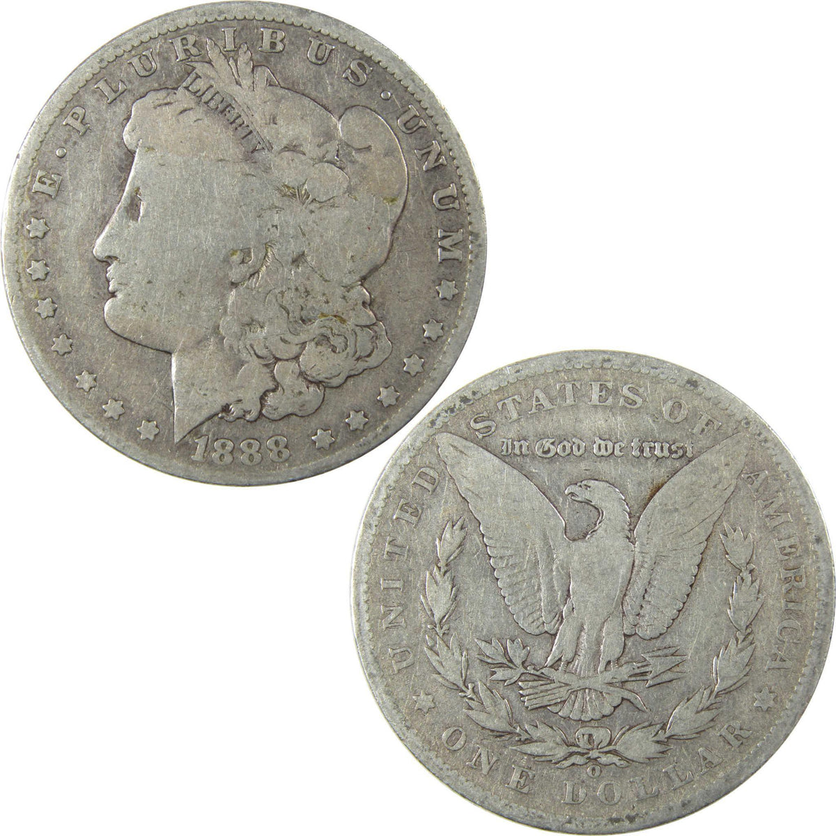 1888 O Hot Lips Morgan Silver Dollar VG Very Good $1 Coin SKU:I25103 - Morgan coin - Morgan silver dollar - Morgan silver dollar for sale - Profile Coins & Collectibles