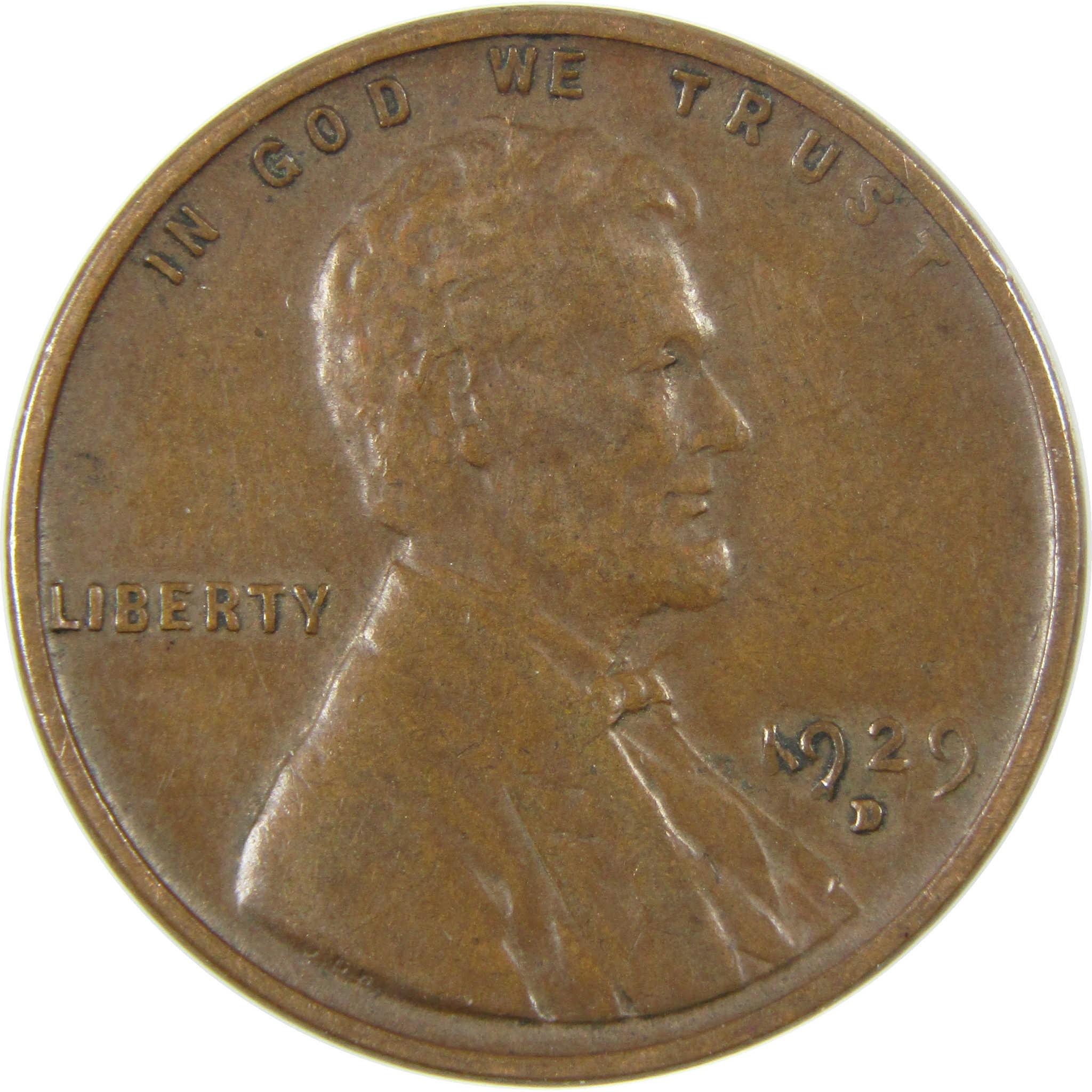 1929 D Lincoln Wheat Cent VF Very Fine Penny 1c Coin SKU:I27266