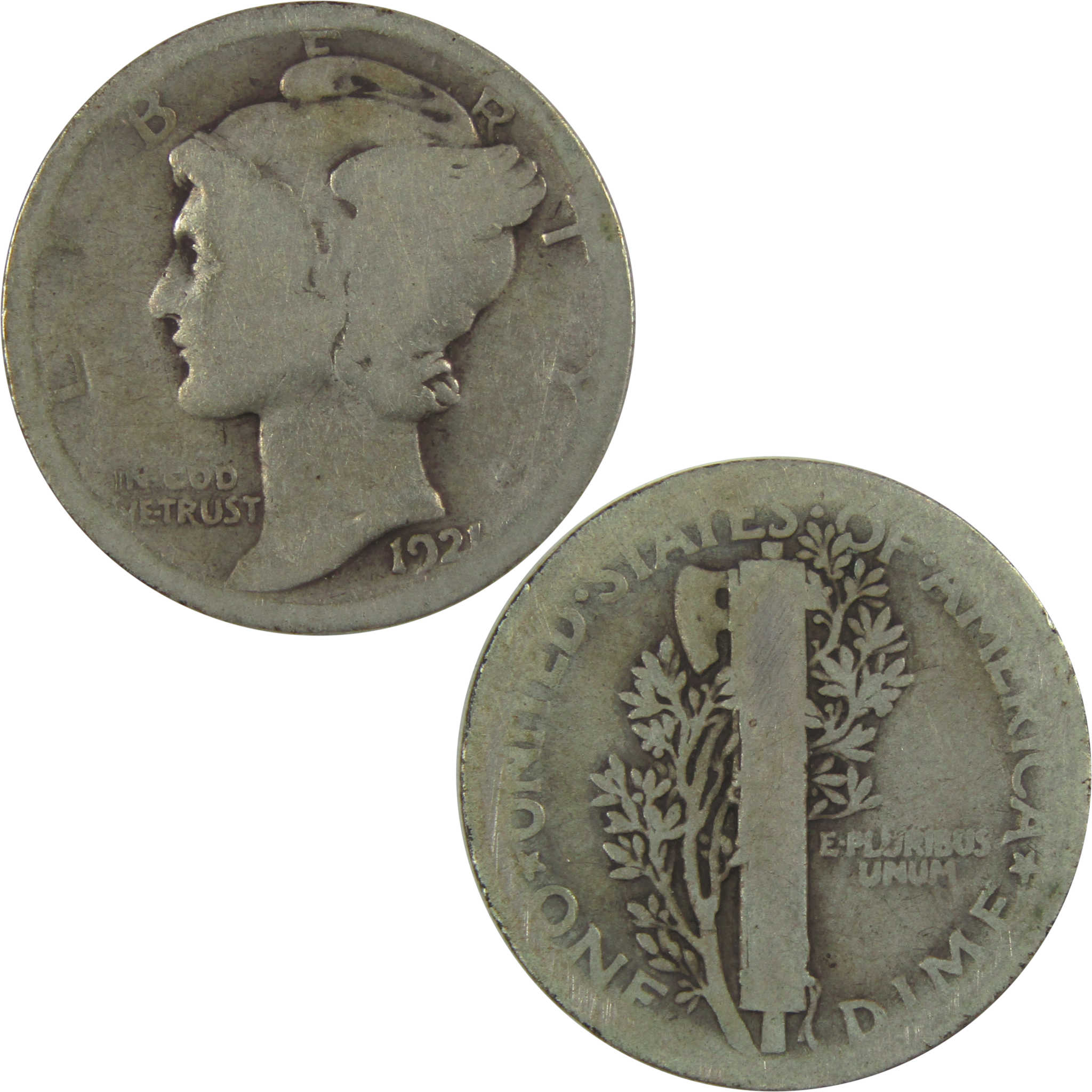 1921 Mercury Dime G Good Silver 10c Coin SKU:CPC0700