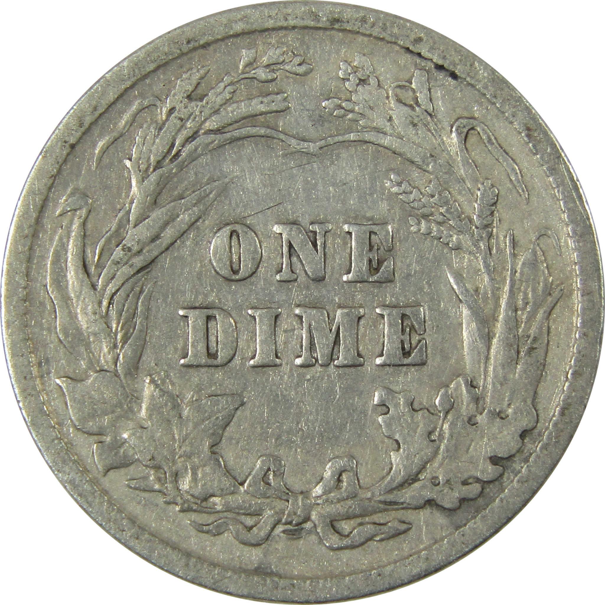 1906 Barber Silver Dime F Fine Details 10c Coin Collectible SKU:CP973