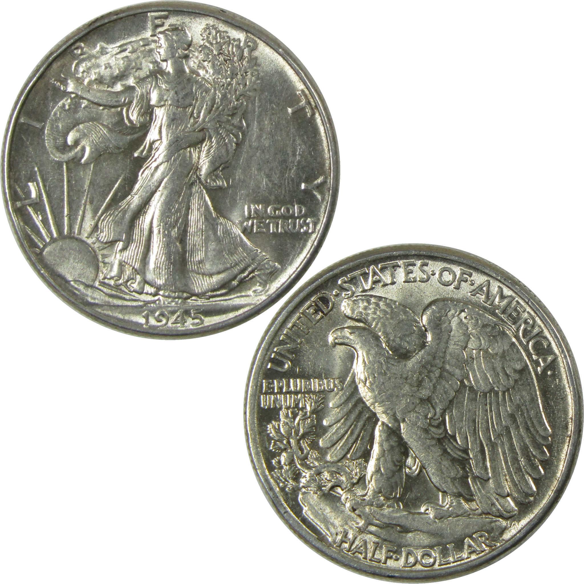 1945 Liberty Walking Silver 50cAU About Uncirculated SKU:CP537