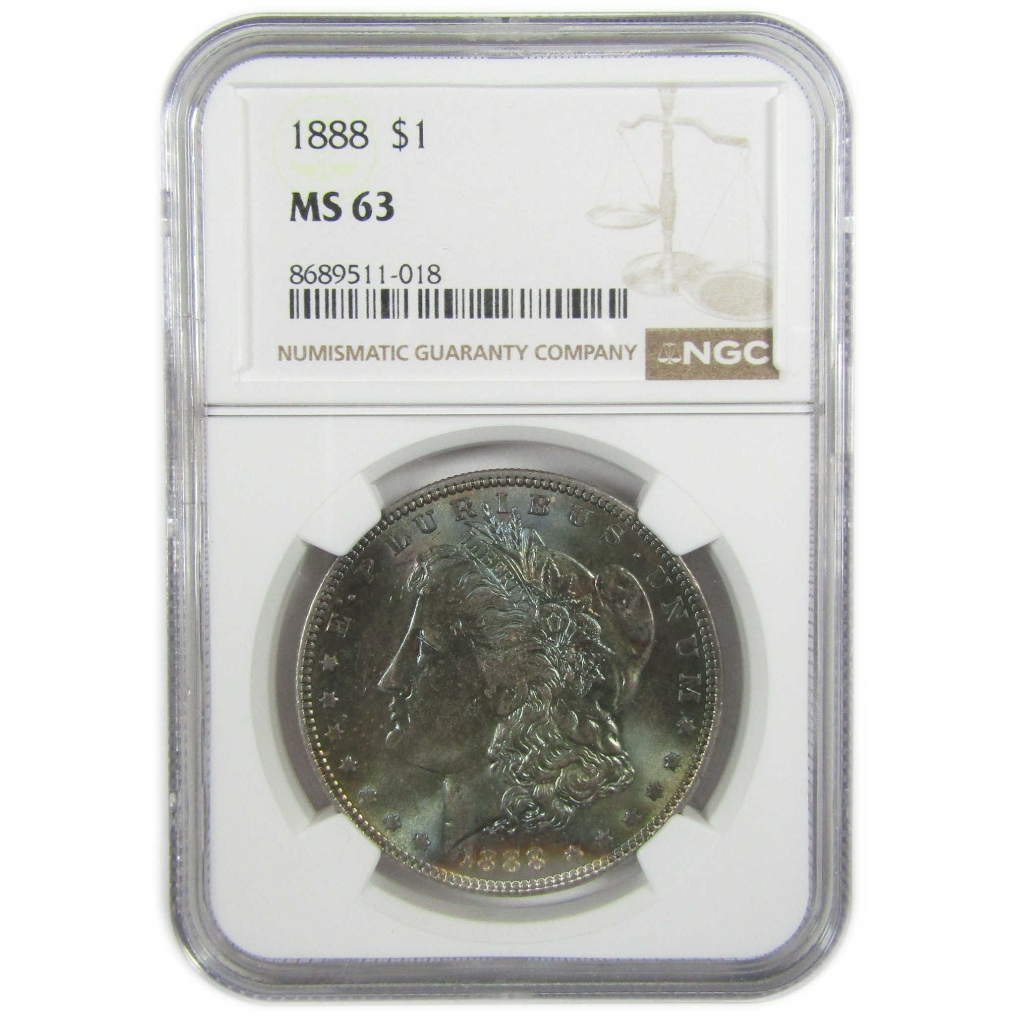 1888 Morgan Silver Dollar MS 63 NGC Uncirculated Toned SKU:I27538