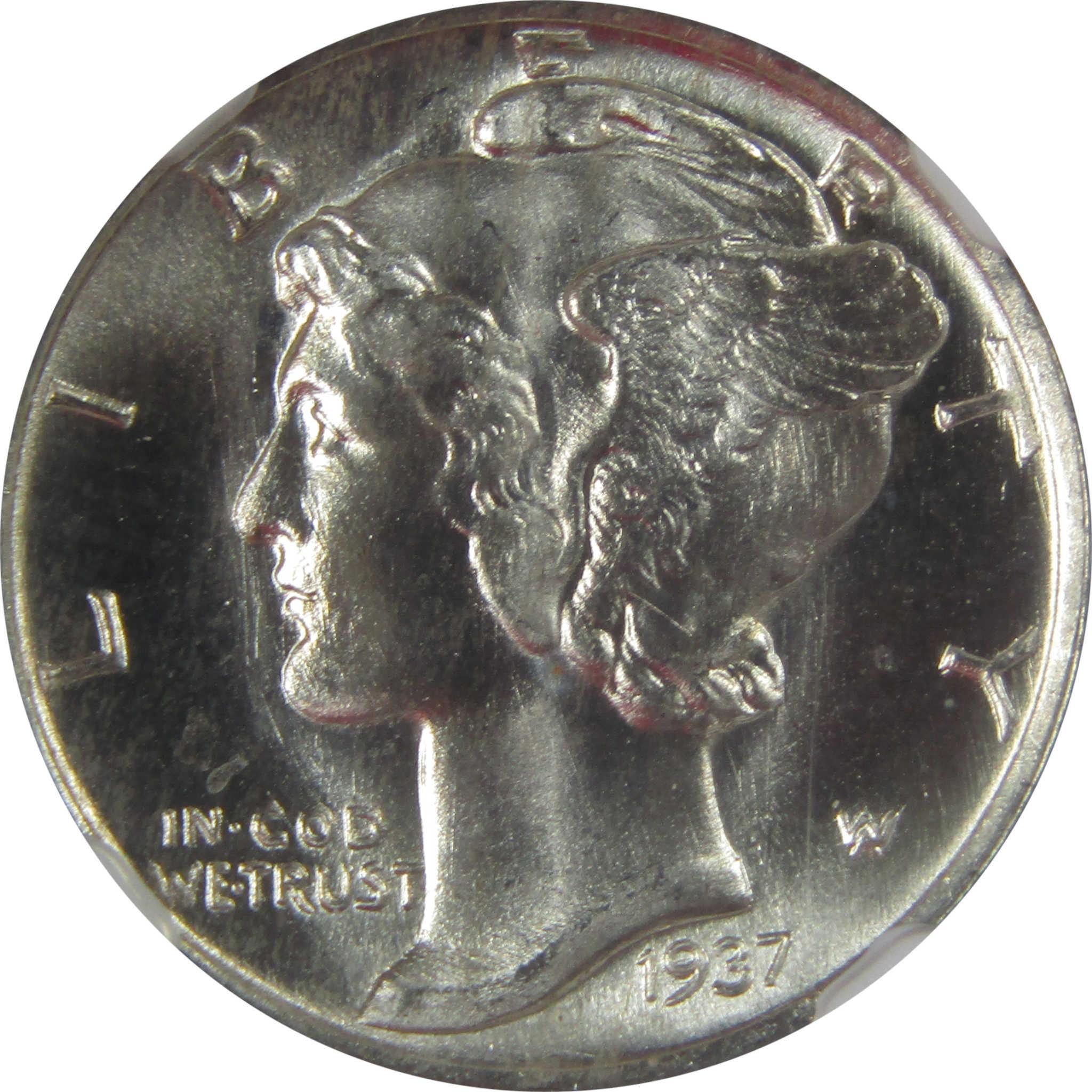 1937 S Mercury Dime MS 67 FB NGC Silver Uncirculated SKU:I23209