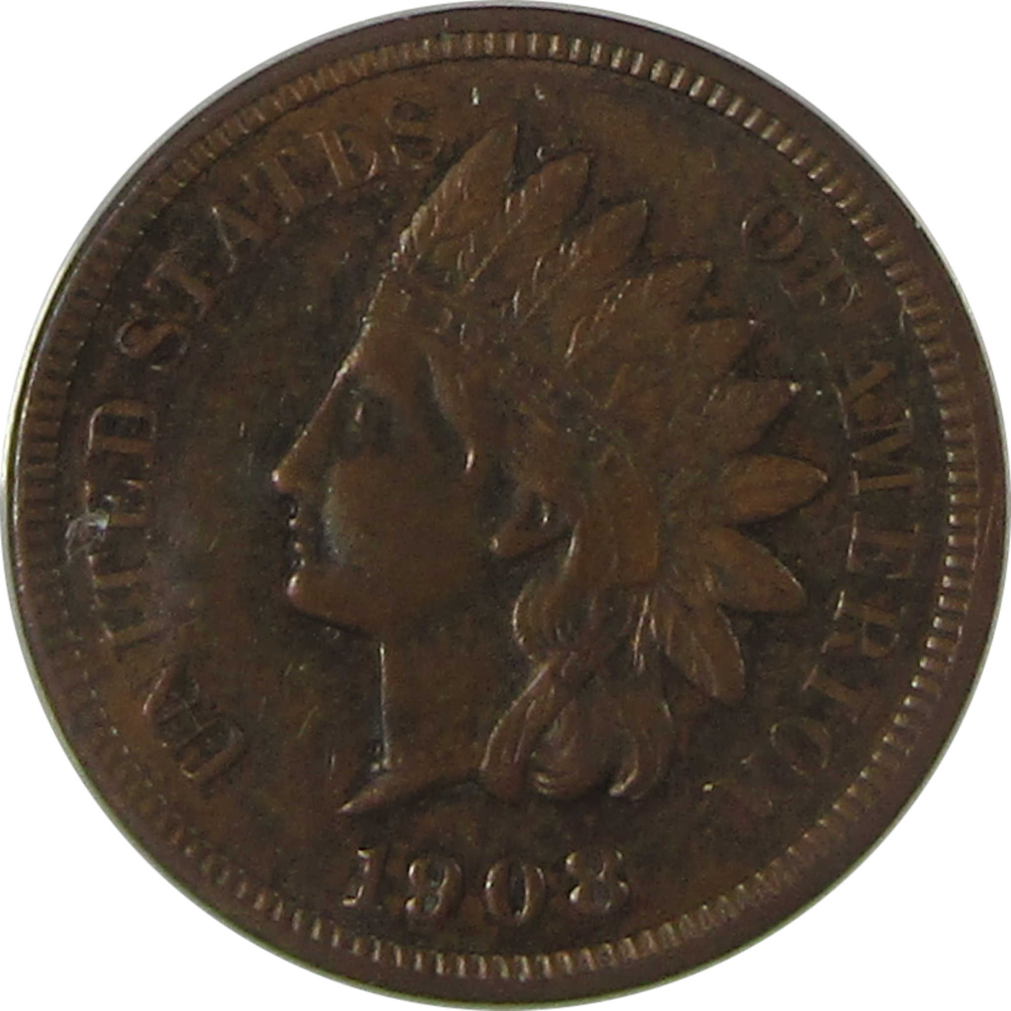 1908 Indian Head Cent MS 62 BN ANACS Penny Uncirculated SKU:I23019