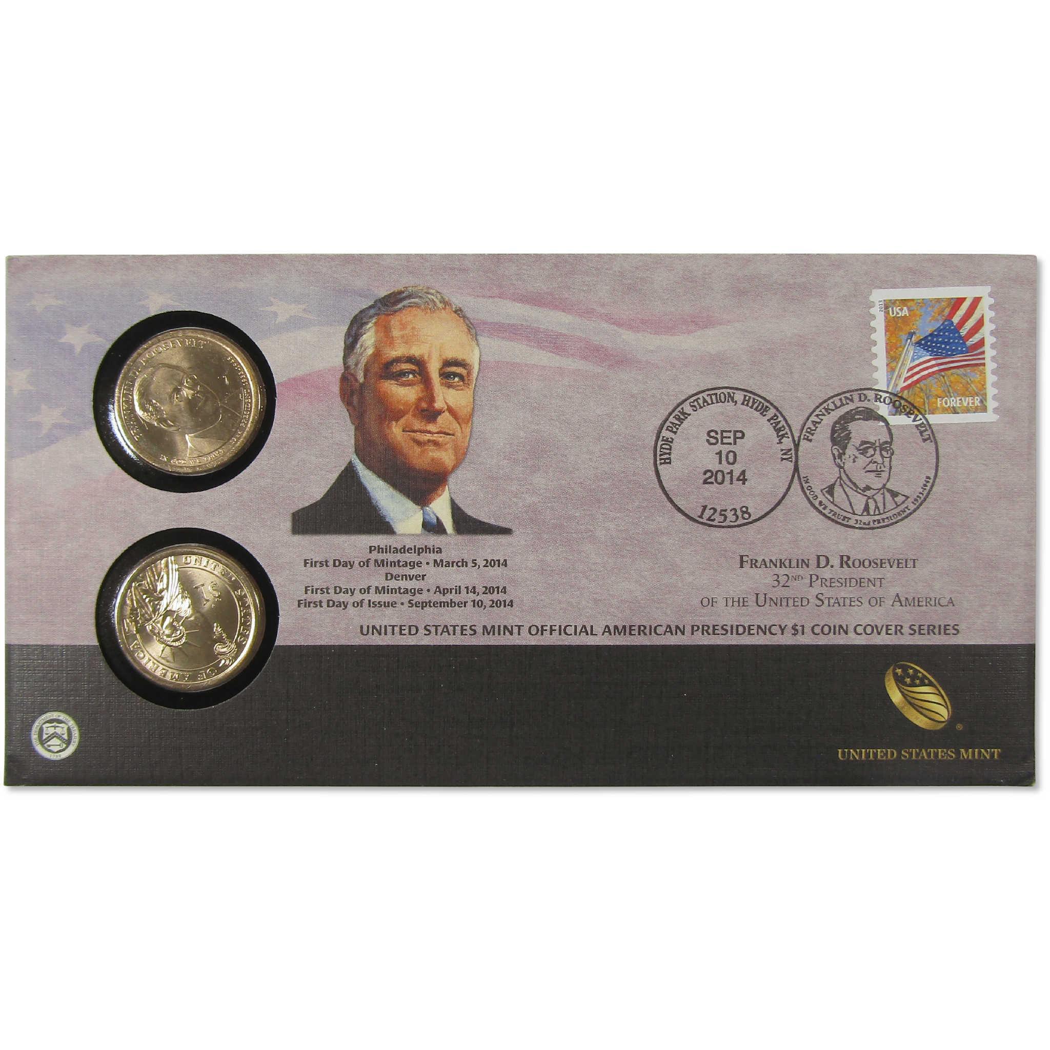 2014 Franklin Roosevelt American Presidency $1 Coin Cover SKU:CPC9873