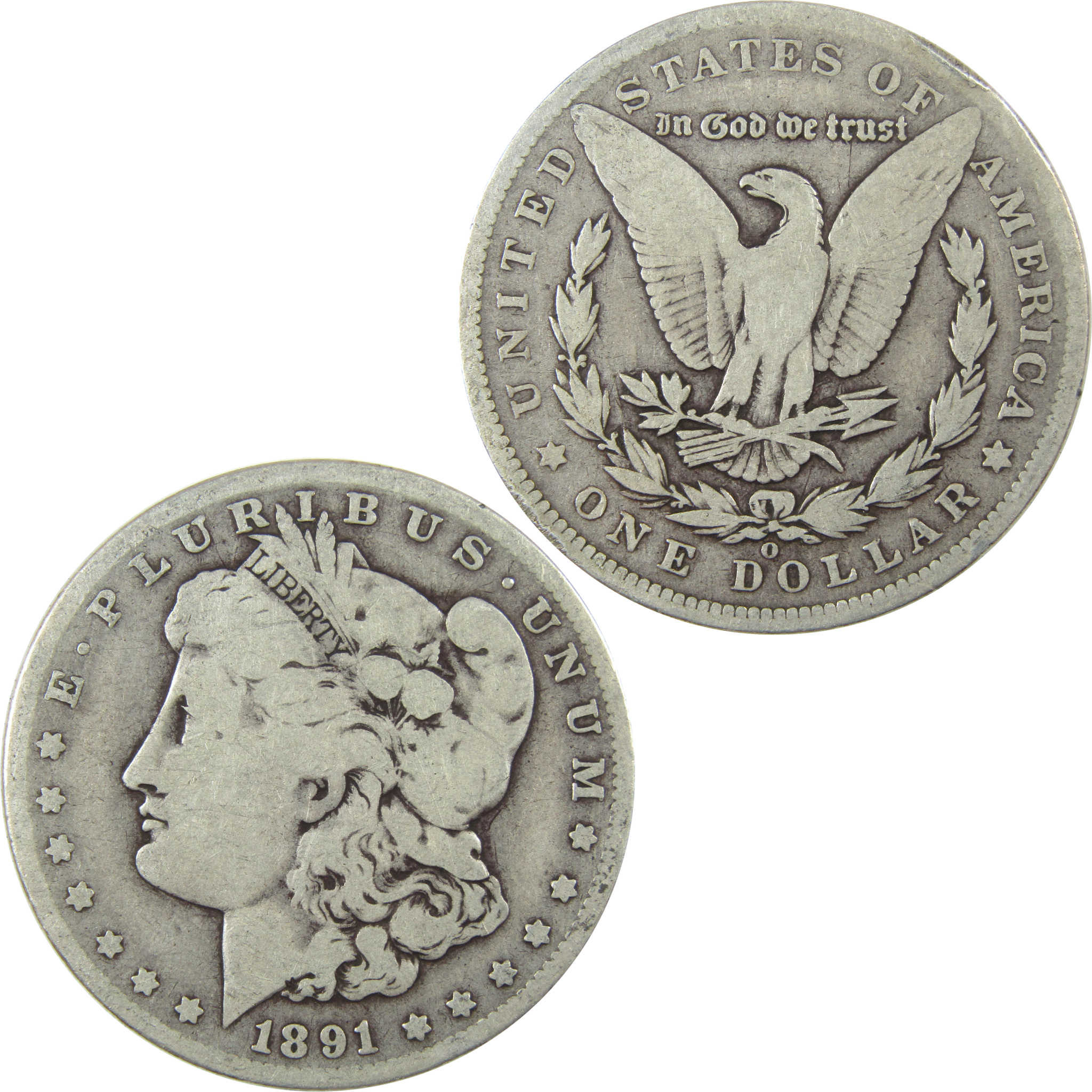1891 O VAM-1A1 E on Rev Top 100 Morgan Silver Dollar VG SKU:I25347 - Morgan coin - Morgan silver dollar - Morgan silver dollar for sale - Profile Coins & Collectibles